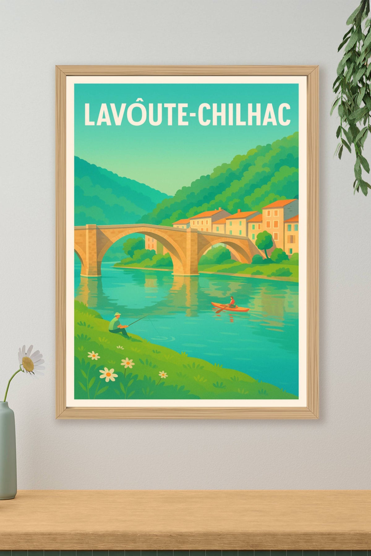 Affiche Lavôute-Chilhac — Sérénité sur les rives de l'Allier · poster d'art de Lavôute-Chilhac
