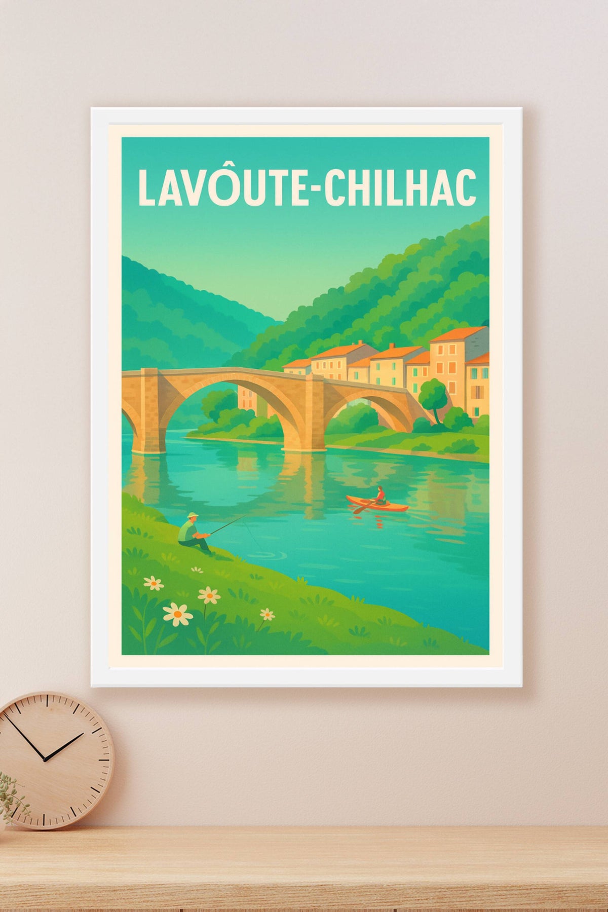 Affiche Lavôute-Chilhac — Sérénité sur les rives de l'Allier · poster d'art de Lavôute-Chilhac
