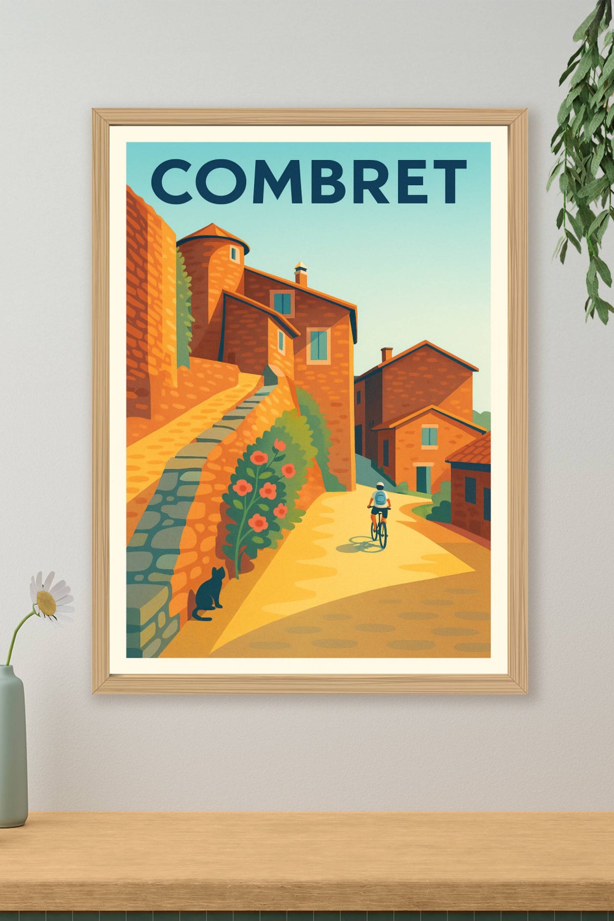 Affiche Combret — Charme et douceur d'un village ensoleillé · poster d'art de Combret