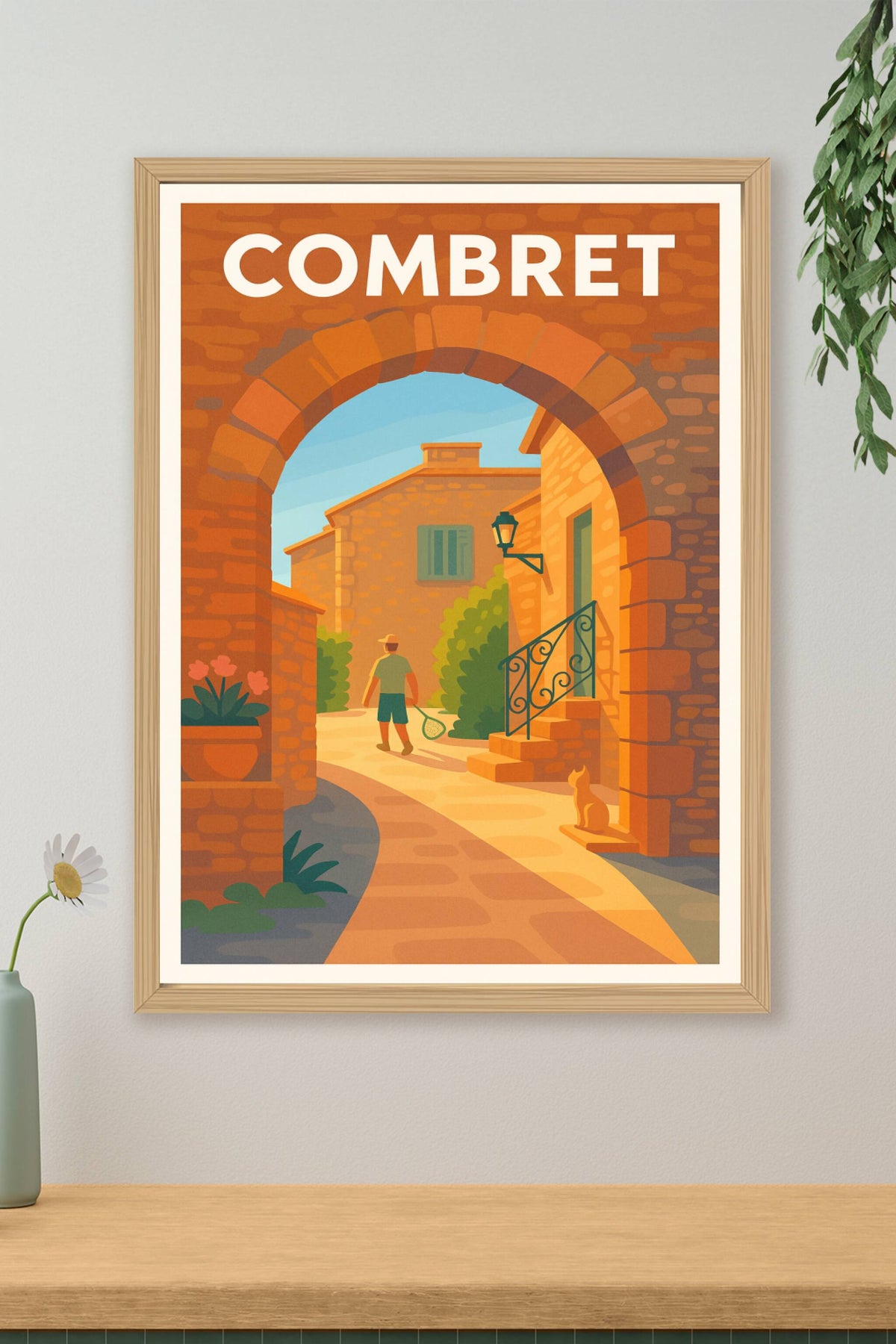 Affiche Combret — Charme et douceur du village ensoleillé · poster d'art de Combret