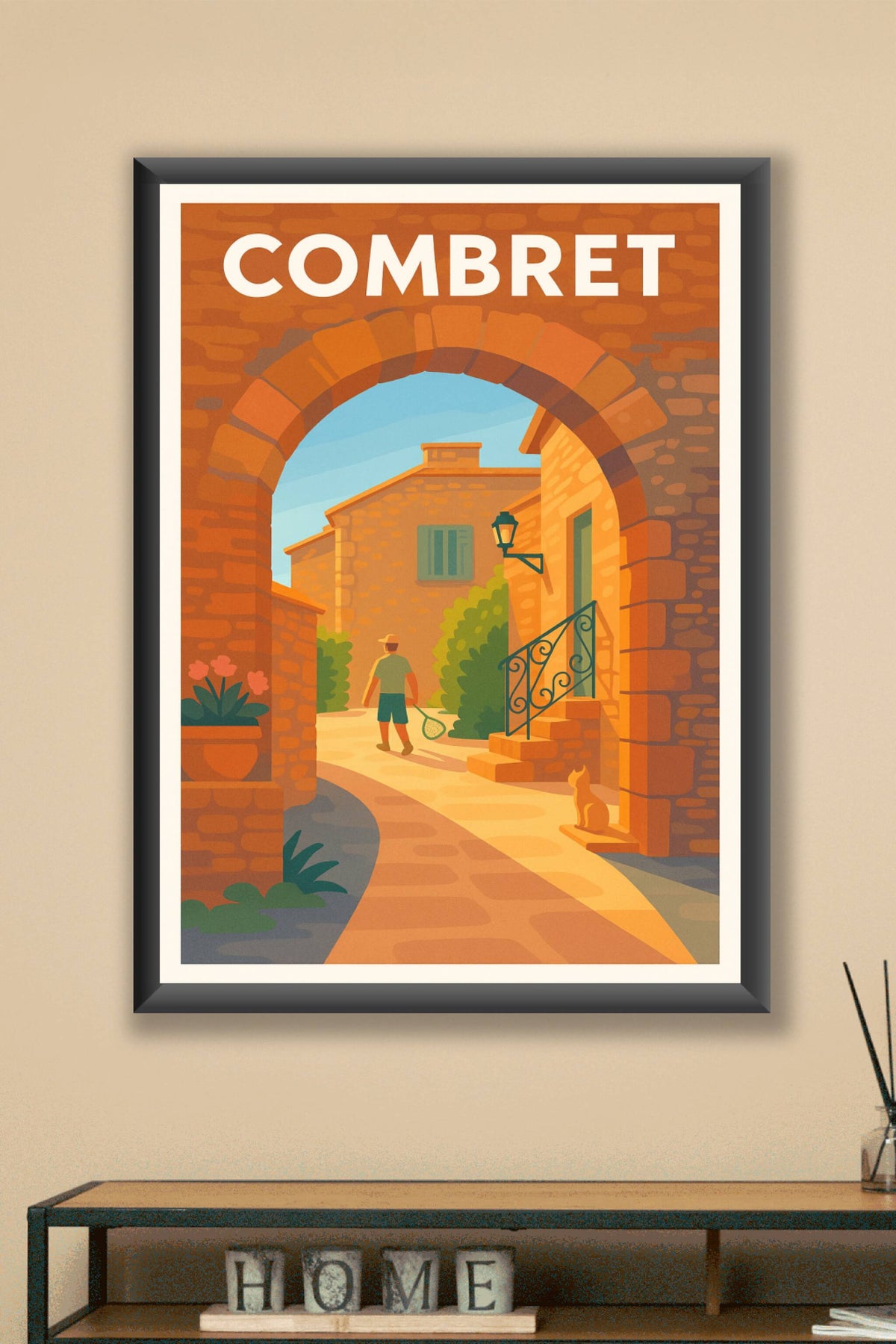 Affiche Combret — Charme et douceur du village ensoleillé · poster d'art de Combret