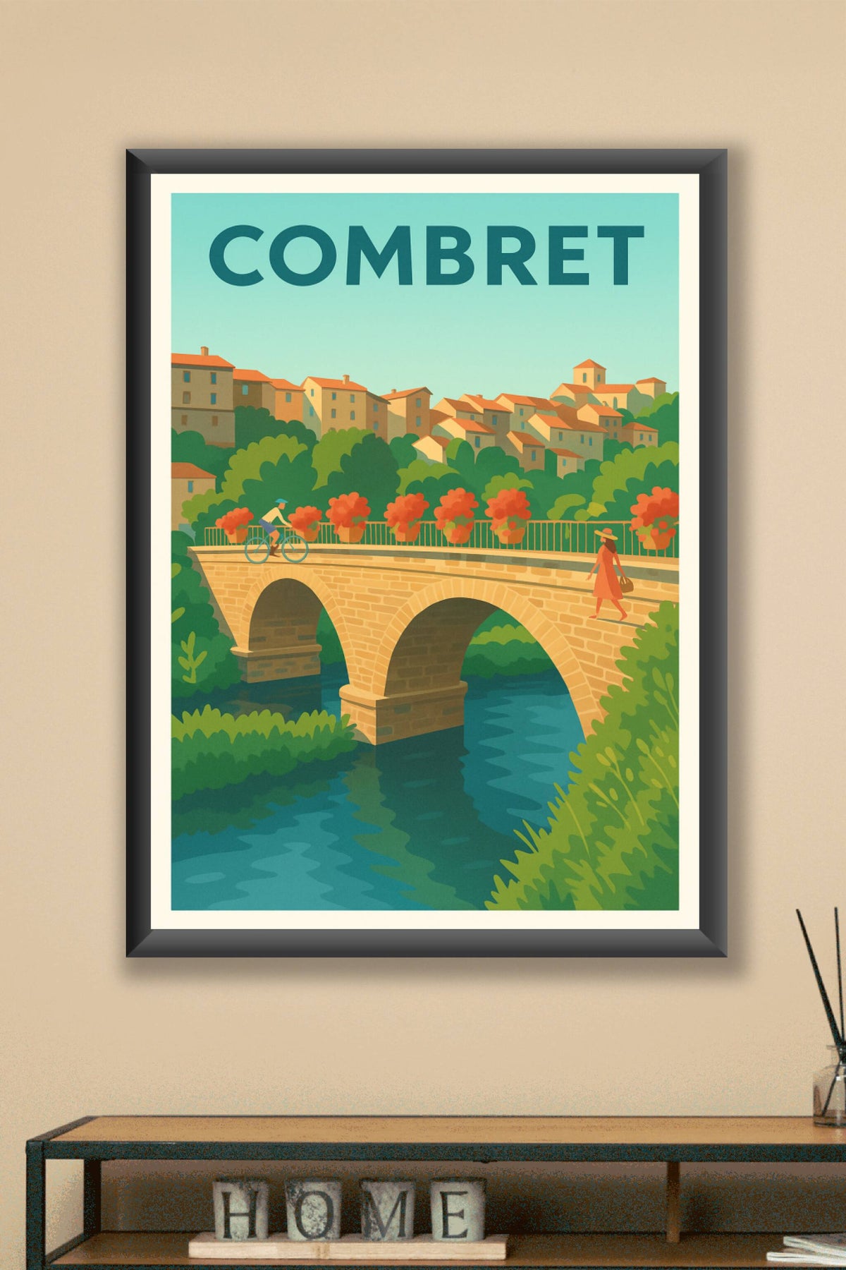 Affiche Combret — Charme et sérénité au fil de la rivière · poster d'art de Combret