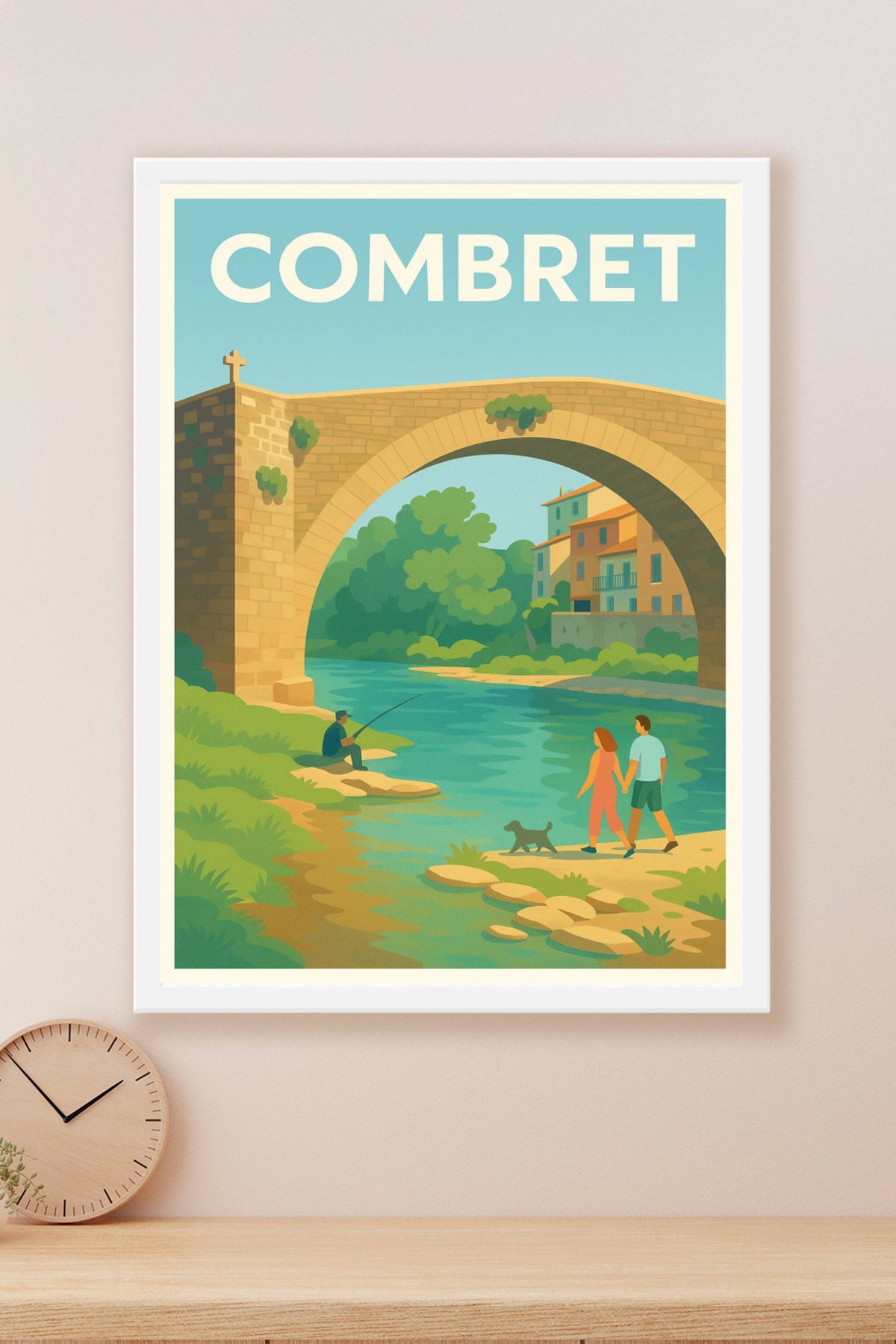 Affiche Combret — Promenade paisible au bord de la rivière · poster d'art de Combret