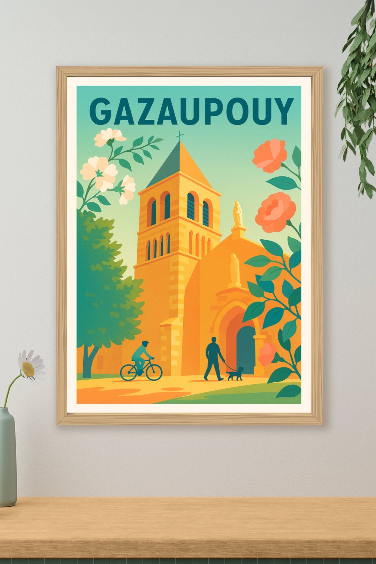 Affiche Gazaupouy — Charme et douceur d'un village paisible · poster d'art de Gazaupouy