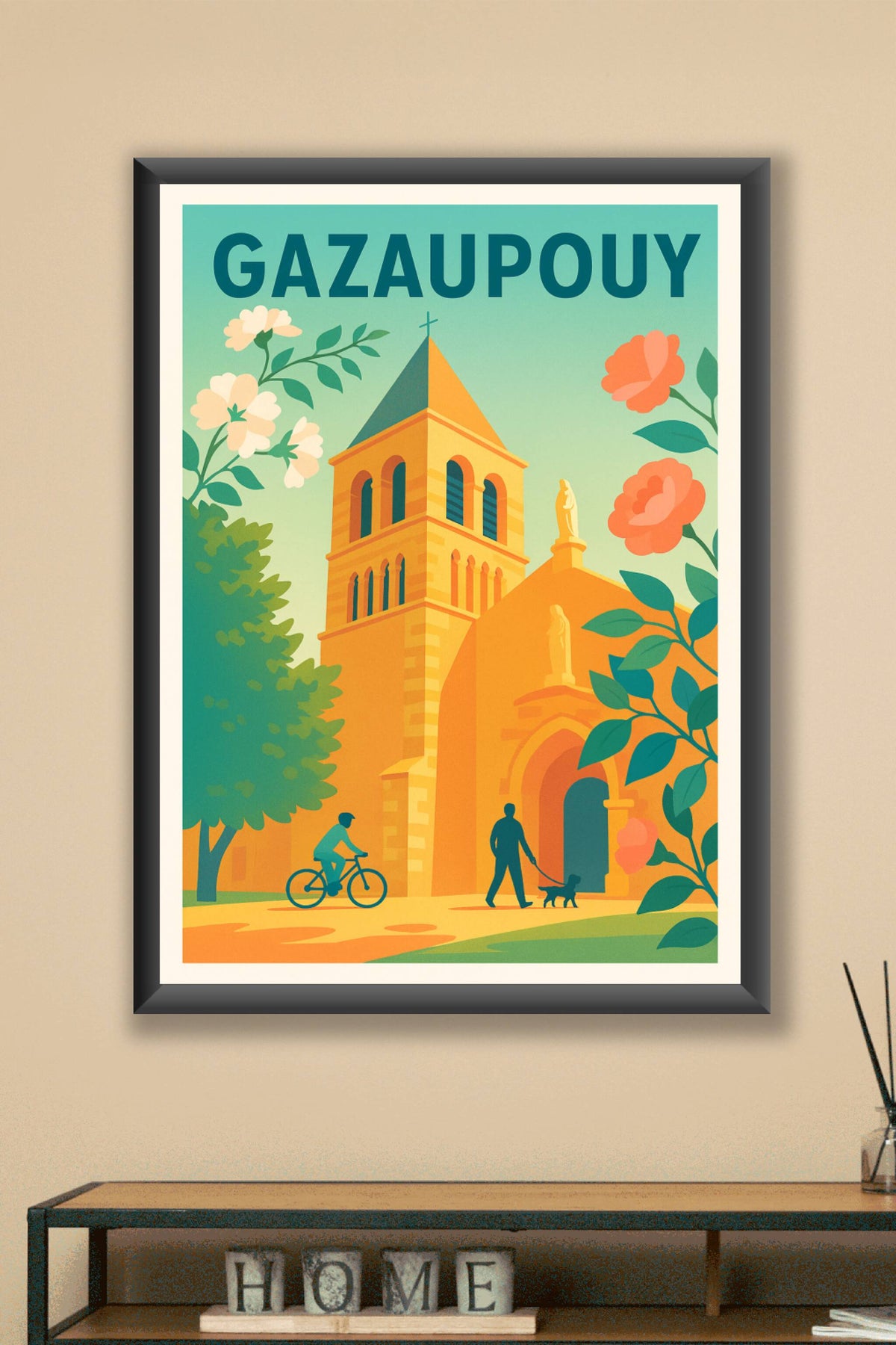 Affiche Gazaupouy — Charme et douceur d'un village paisible · poster d'art de Gazaupouy