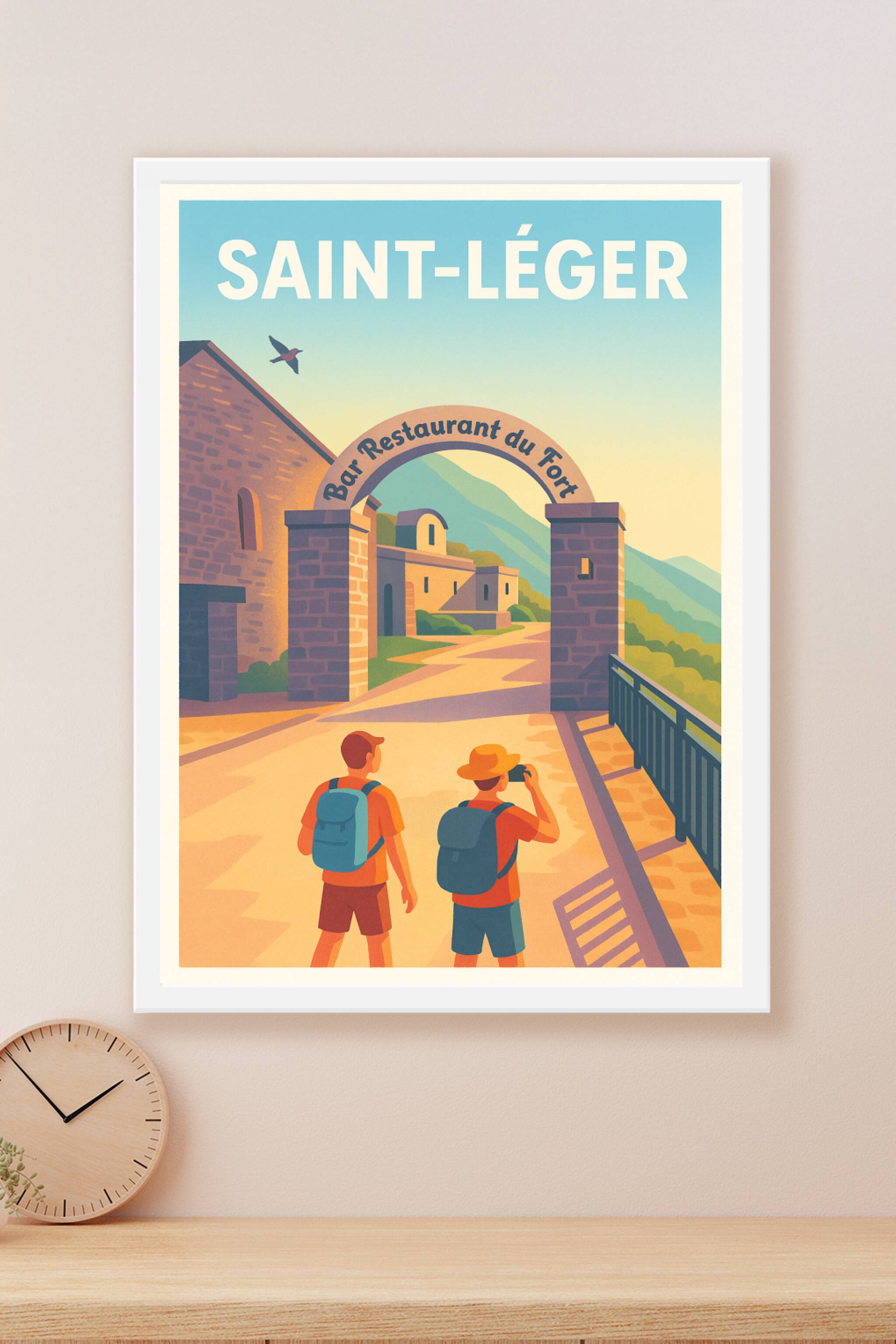Affiche Saint-Léger — Escapade à la découverte du Bar Restaurant du Fort · poster d'art de Saint-Léger