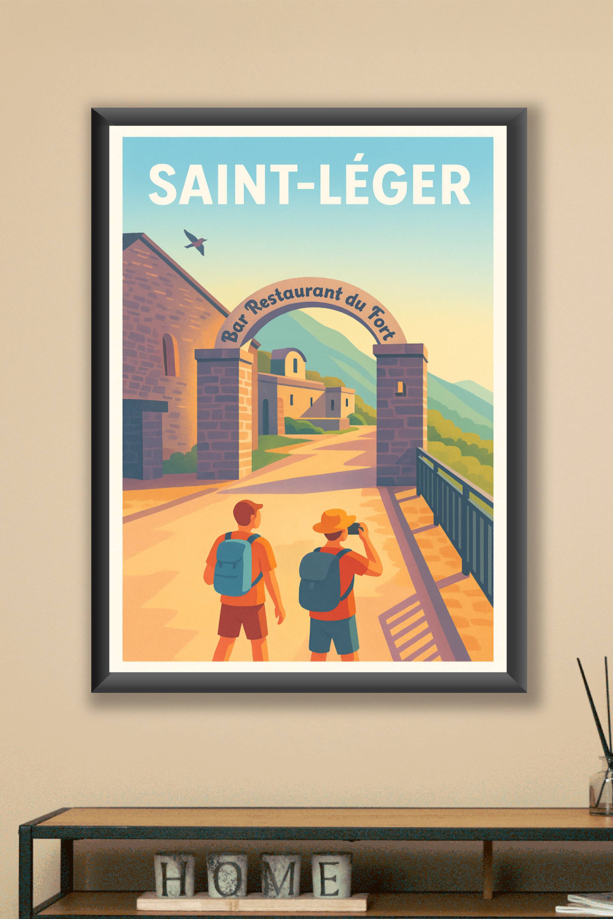 Affiche Saint-Léger — Escapade à la découverte du Bar Restaurant du Fort · poster d'art de Saint-Léger