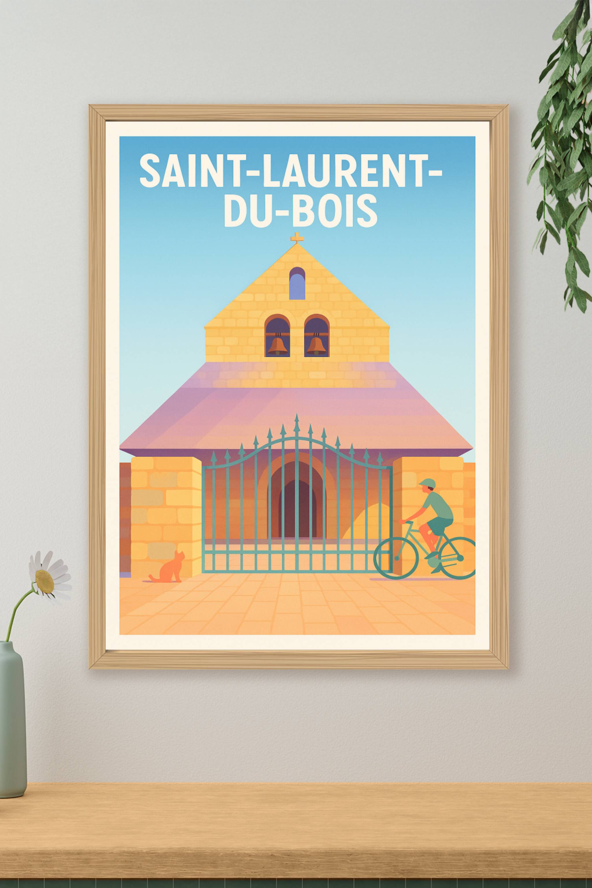 Affiche Saint-Laurent-du-Bois — Tranquillité et charme authentique · poster d'art de Saint-Laurent-du-Bois