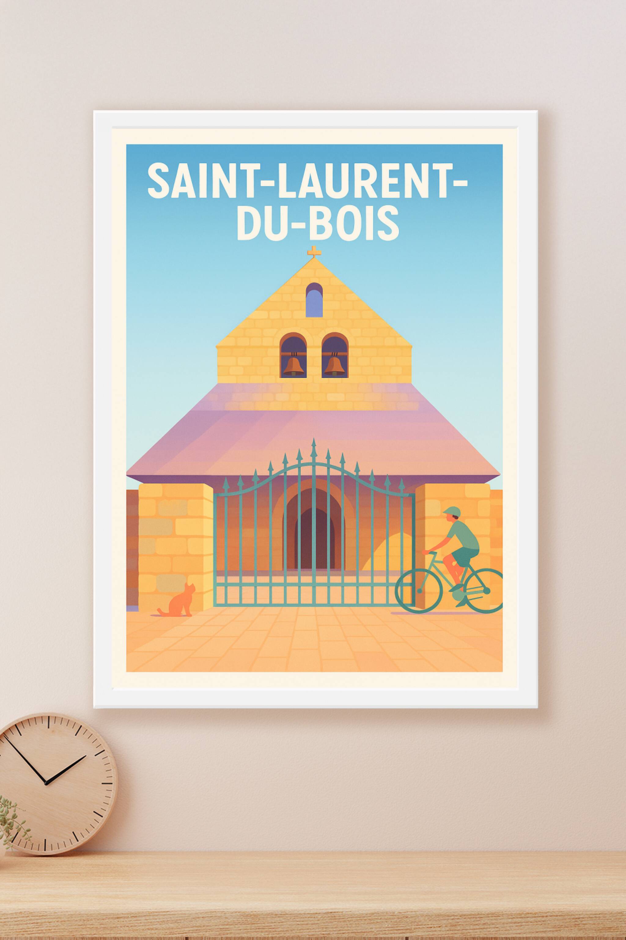 Affiche Saint-Laurent-du-Bois — Tranquillité et charme authentique · poster d'art de Saint-Laurent-du-Bois