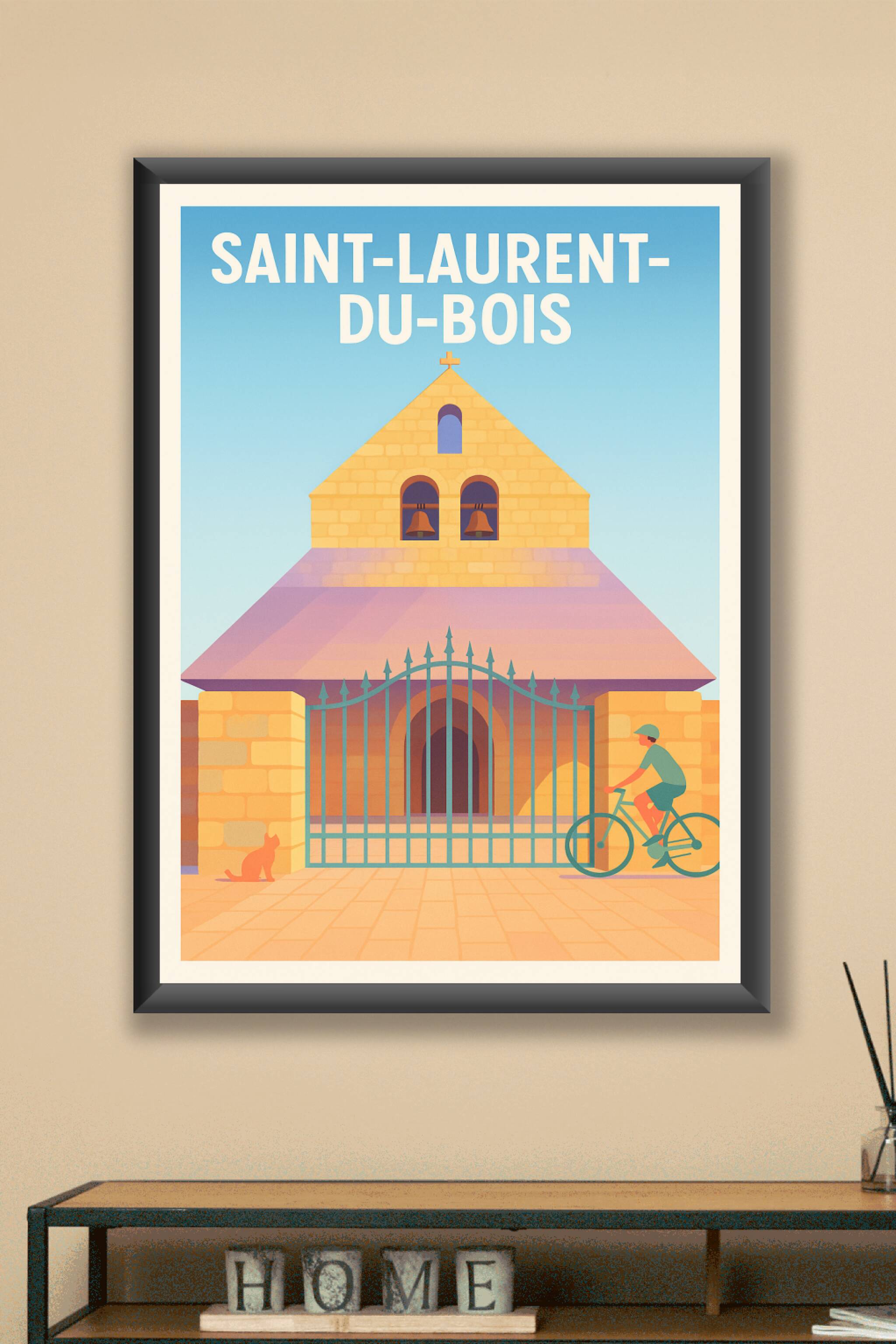 Affiche Saint-Laurent-du-Bois — Tranquillité et charme authentique · poster d'art de Saint-Laurent-du-Bois