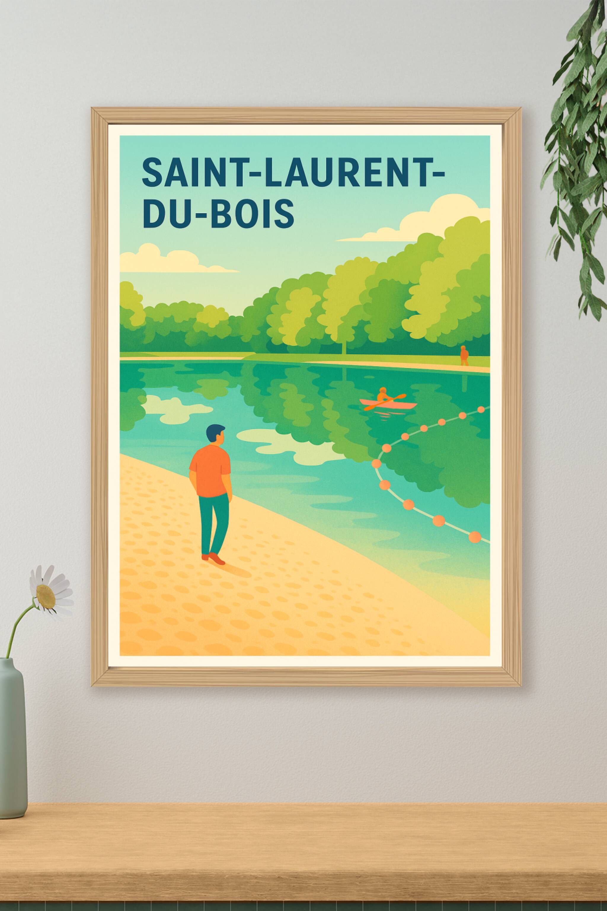 Affiche Saint-Laurent-du-Bois — Évasion au bord de l'eau · poster d'art de Saint-Laurent-du-Bois