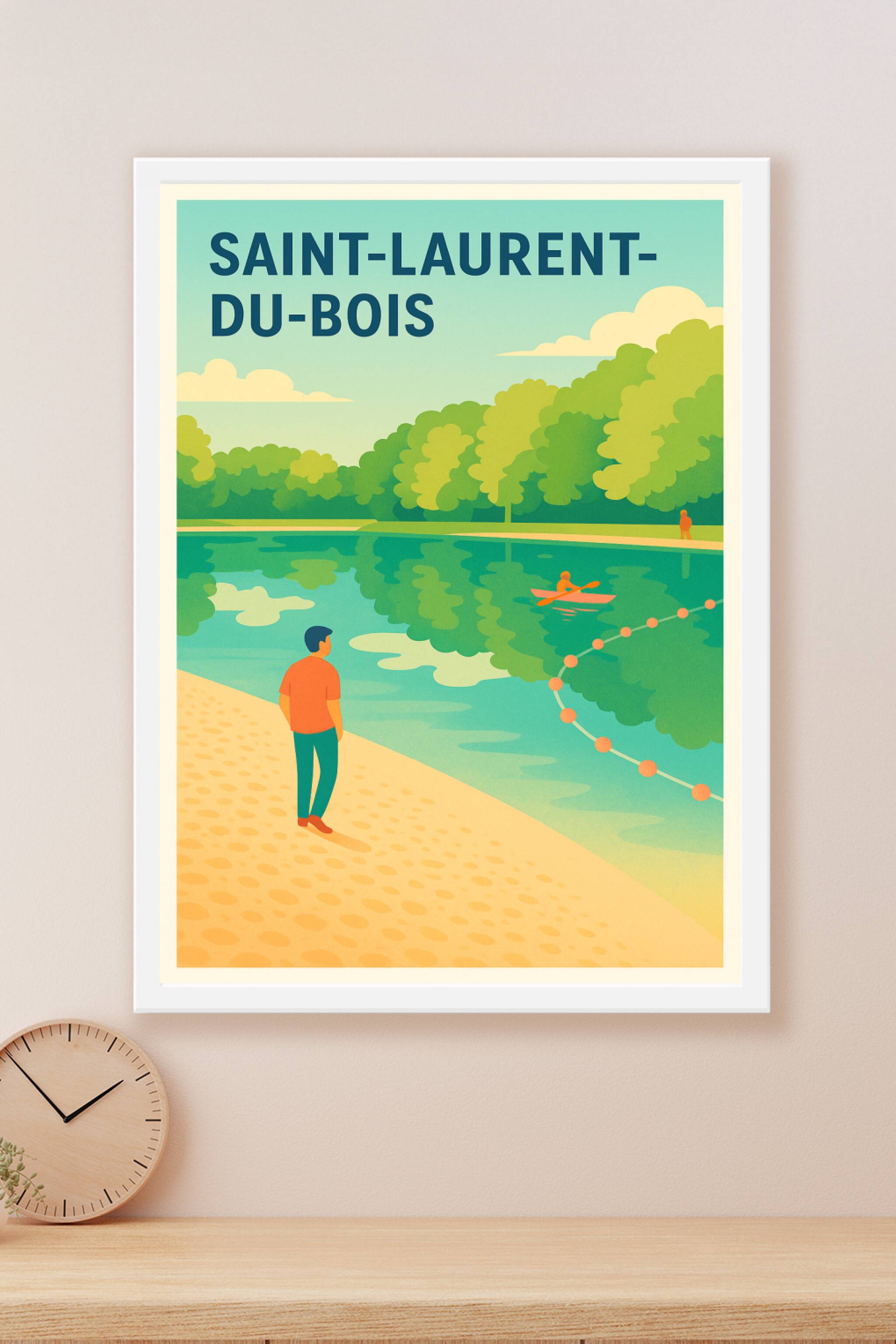 Affiche Saint-Laurent-du-Bois — Évasion au bord de l'eau · poster d'art de Saint-Laurent-du-Bois