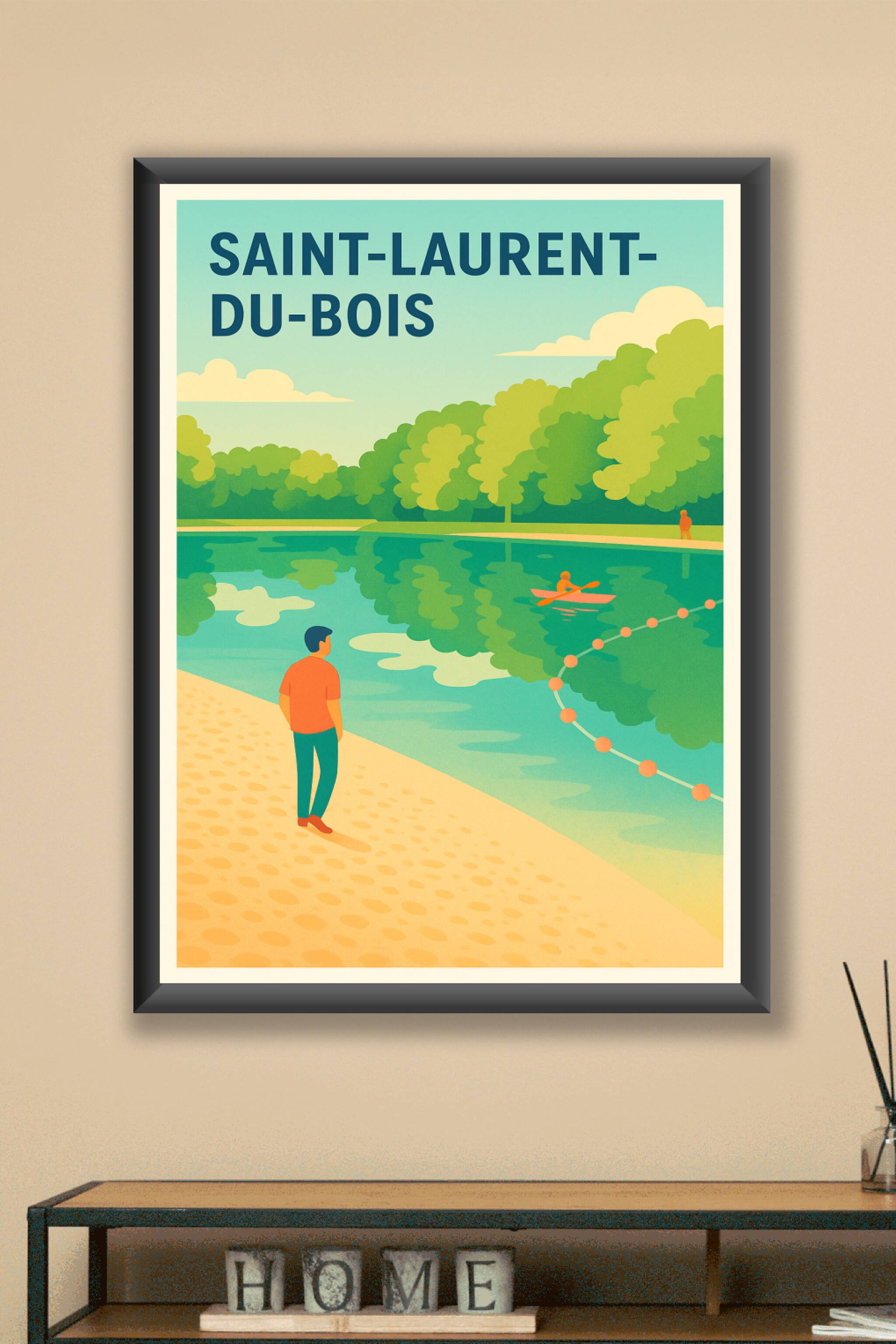Affiche Saint-Laurent-du-Bois — Évasion au bord de l'eau · poster d'art de Saint-Laurent-du-Bois