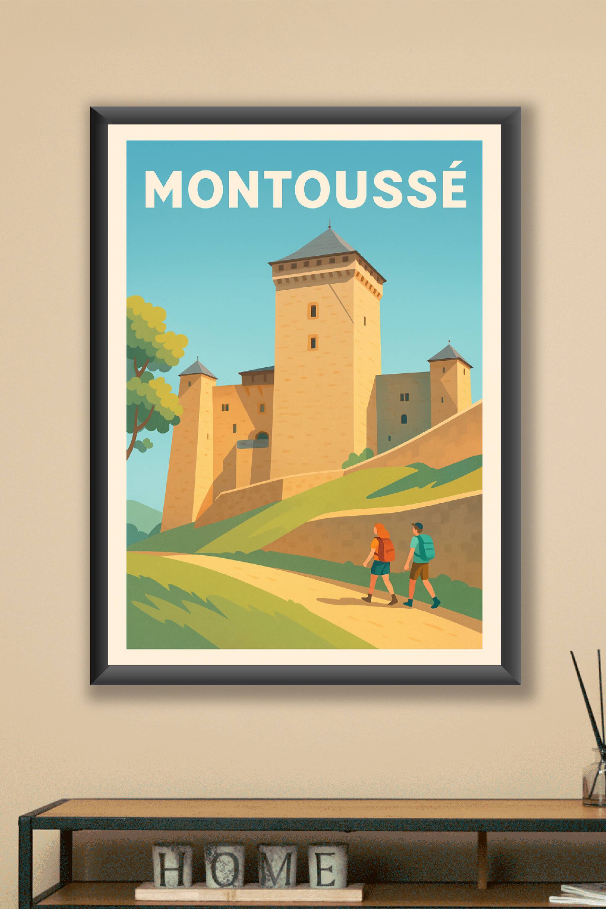 Affiche Montoussé — Invitation à la découverte médiévale · poster d'art de Montoussé