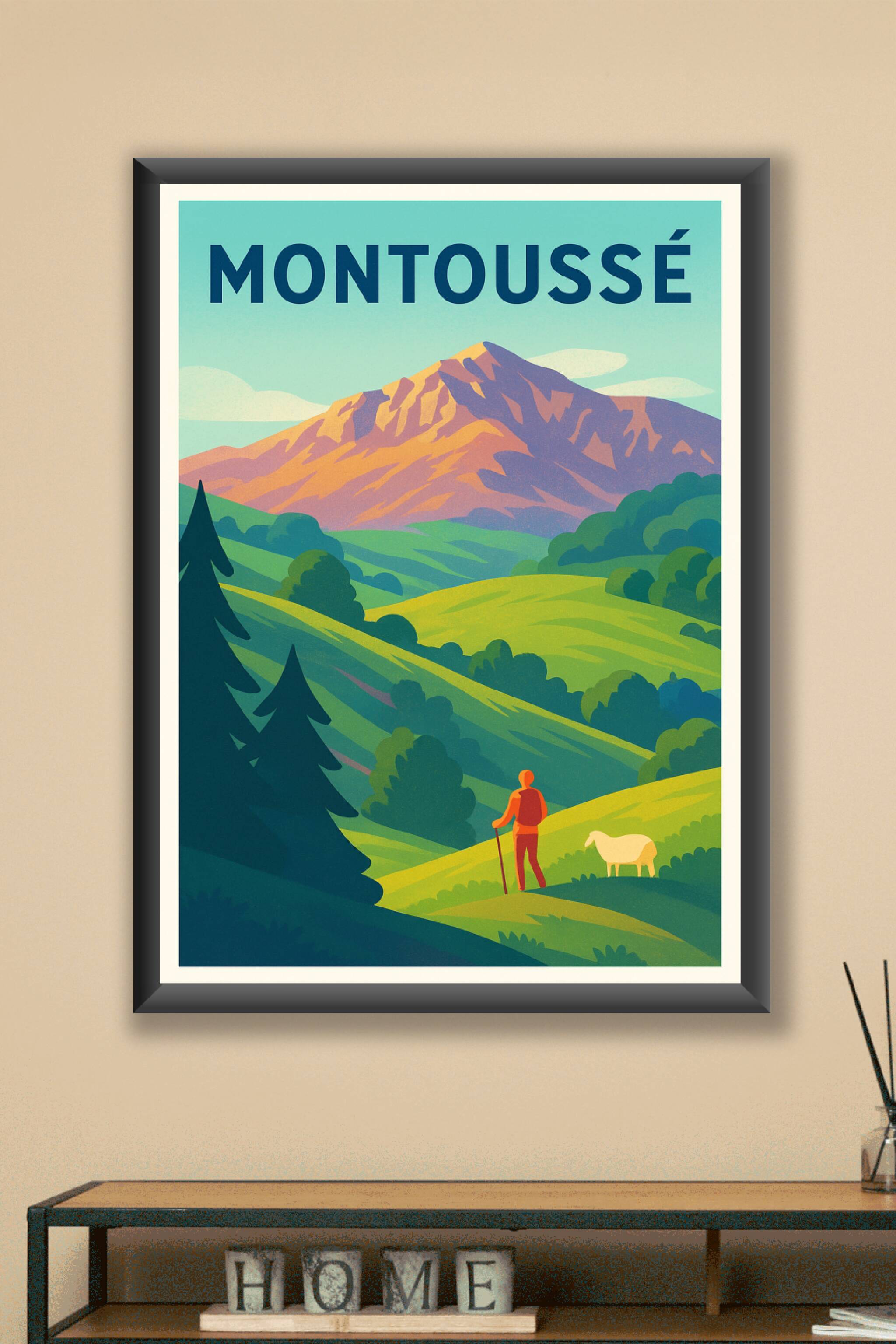 Affiche Montoussé — Horizon paisible au cœur des montagnes · poster d'art de Montoussé