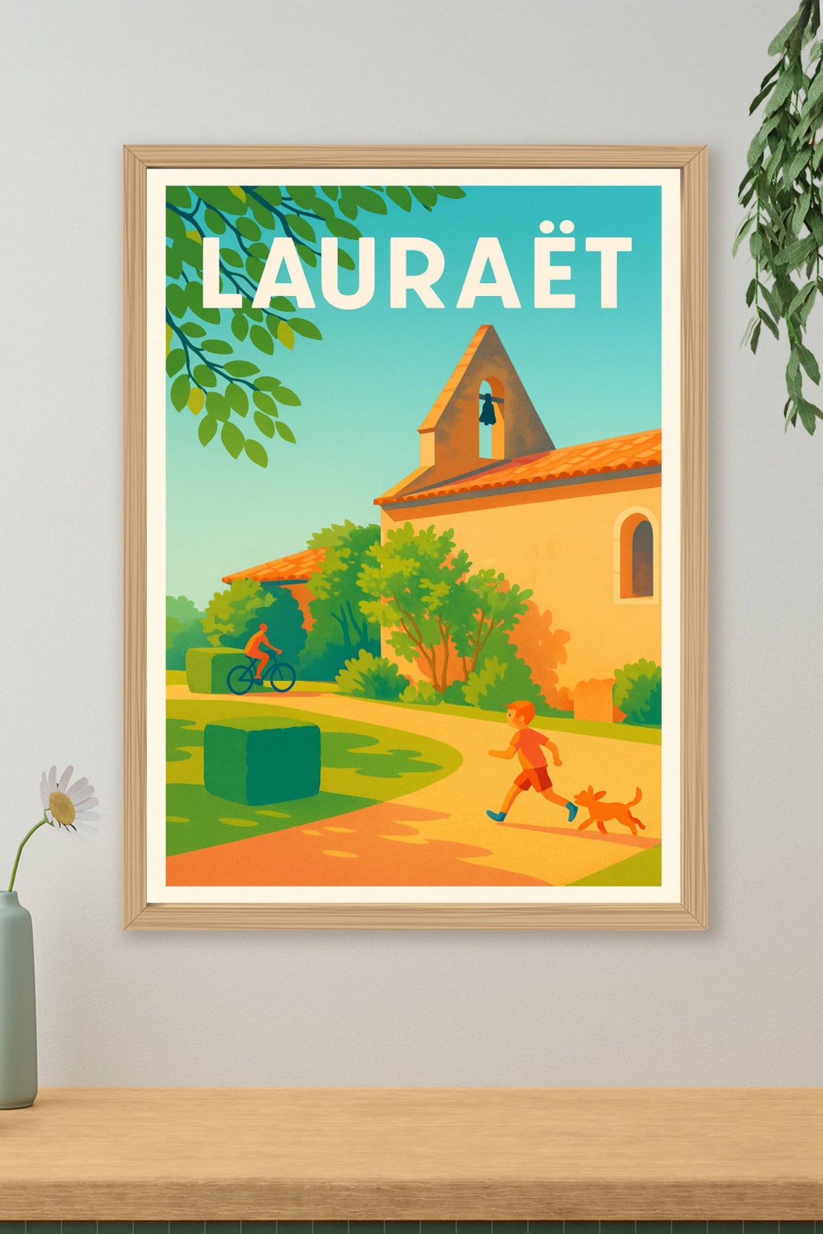 Affiche Lauraët — Douceurs de village ensoleillé · poster d'art de Lauraët