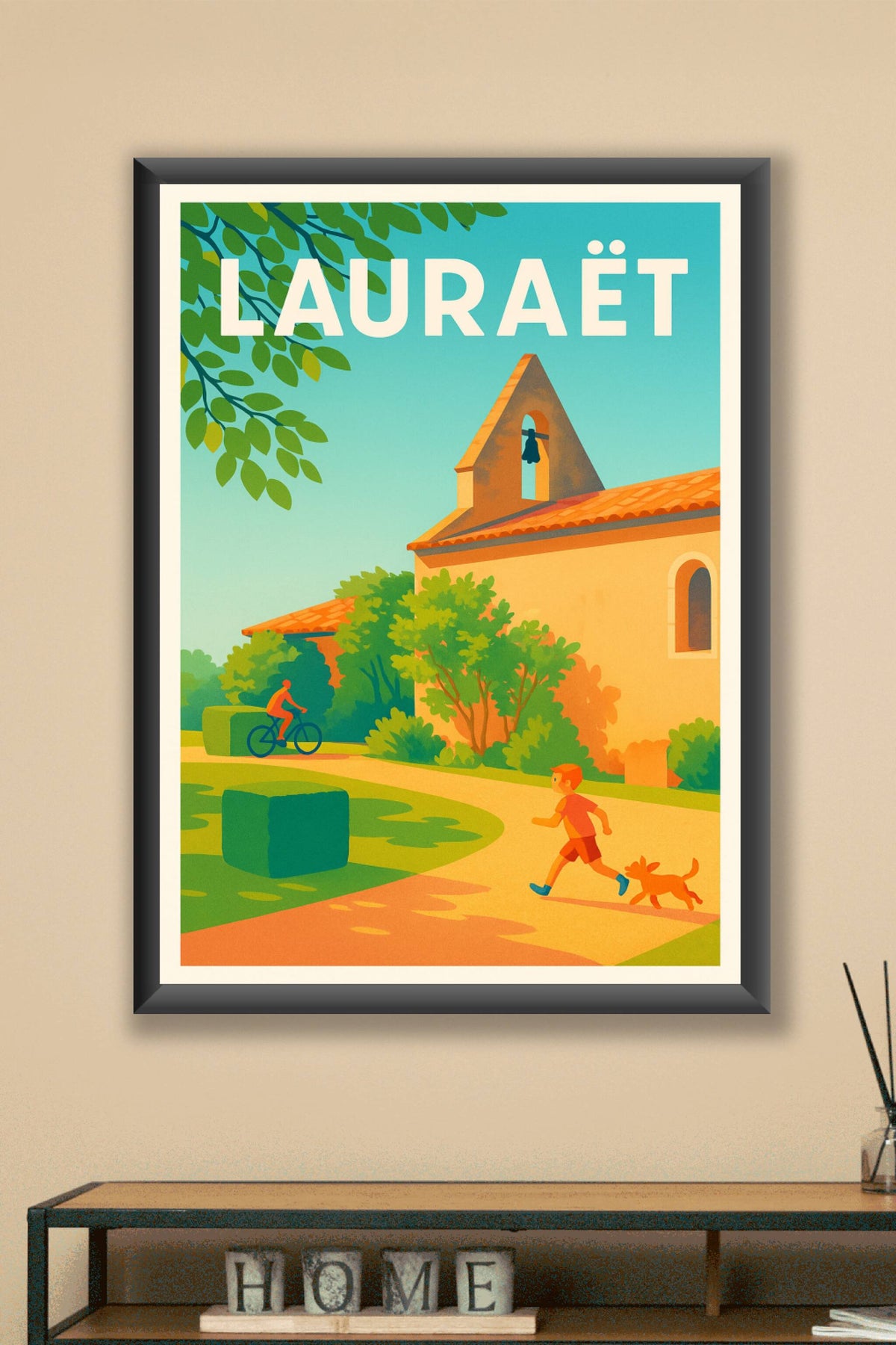 Affiche Lauraët — Douceurs de village ensoleillé · poster d'art de Lauraët