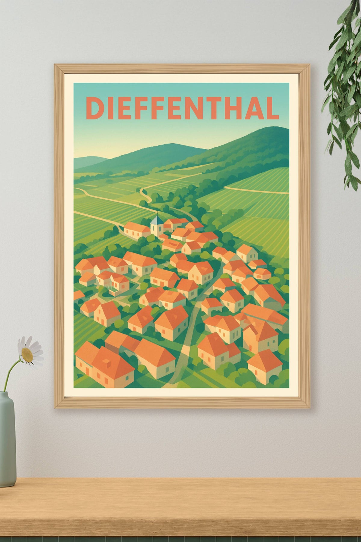 Affiche Dieffenthal — Charme pictural d’un village alsacien · poster d'art de Dieffenthal