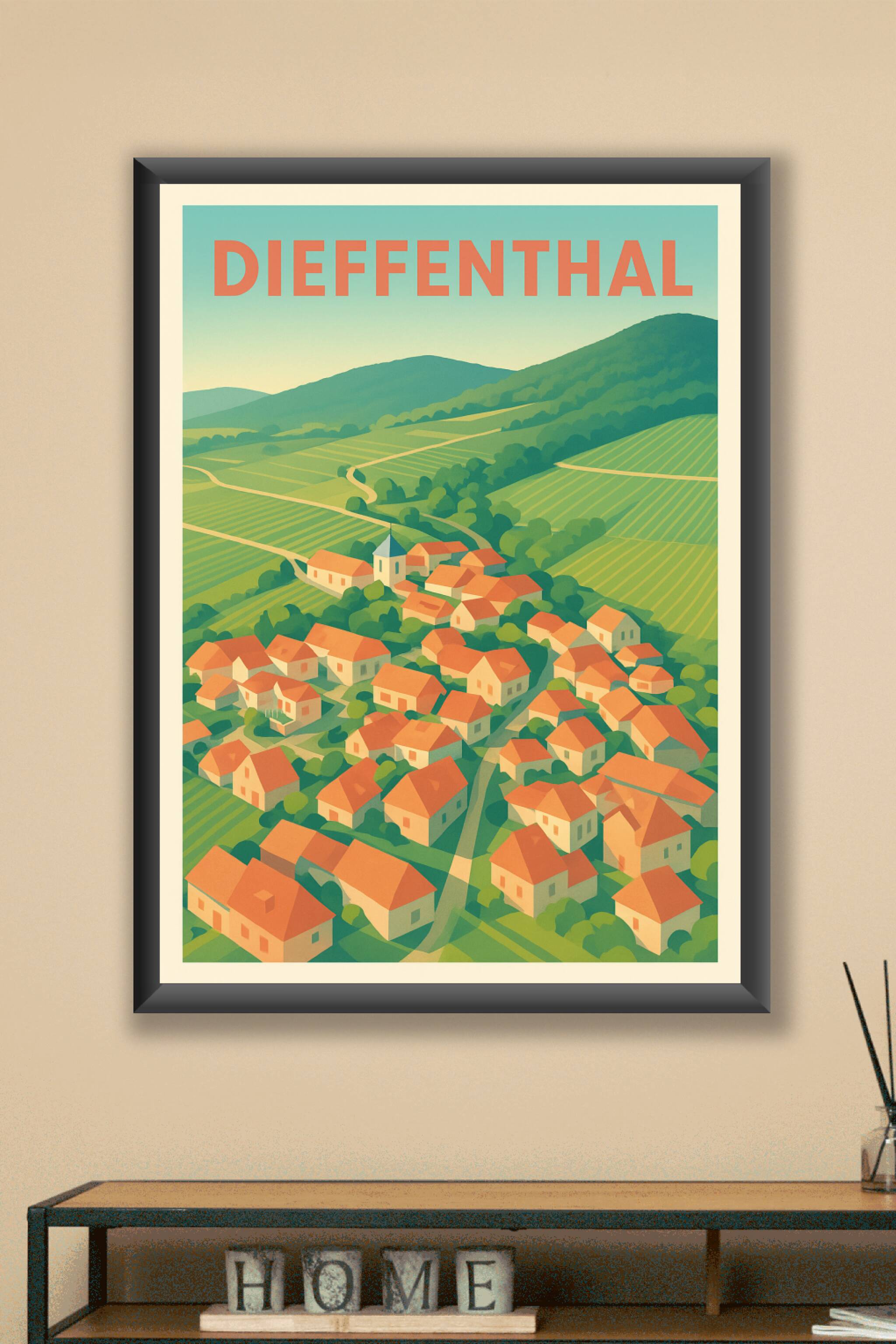 Affiche Dieffenthal — Charme pictural d’un village alsacien · poster d'art de Dieffenthal