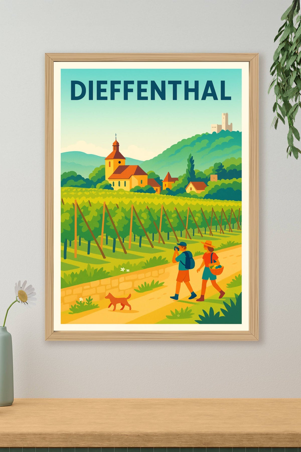 Affiche Dieffenthal — Balade bucolique au cœur des vignes · poster d'art de Dieffenthal