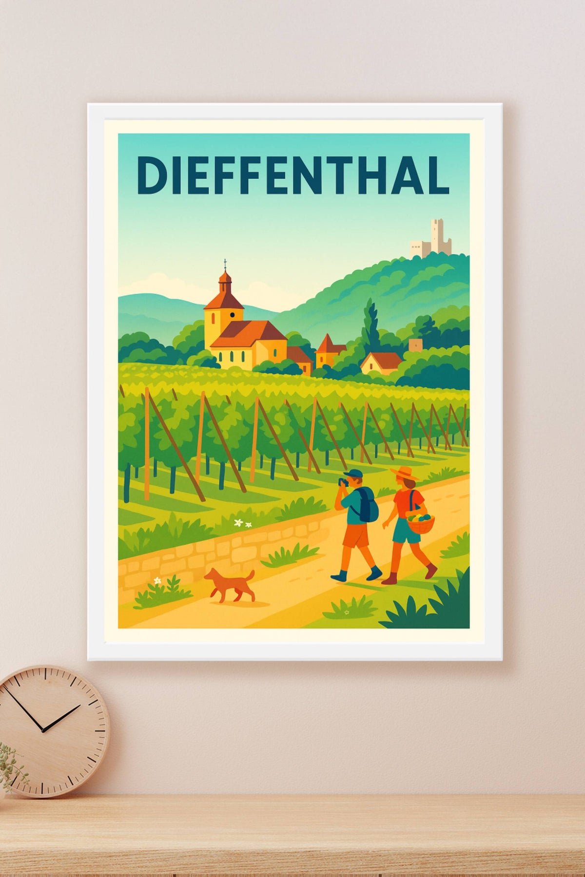 Affiche Dieffenthal — Balade bucolique au cœur des vignes · poster d'art de Dieffenthal