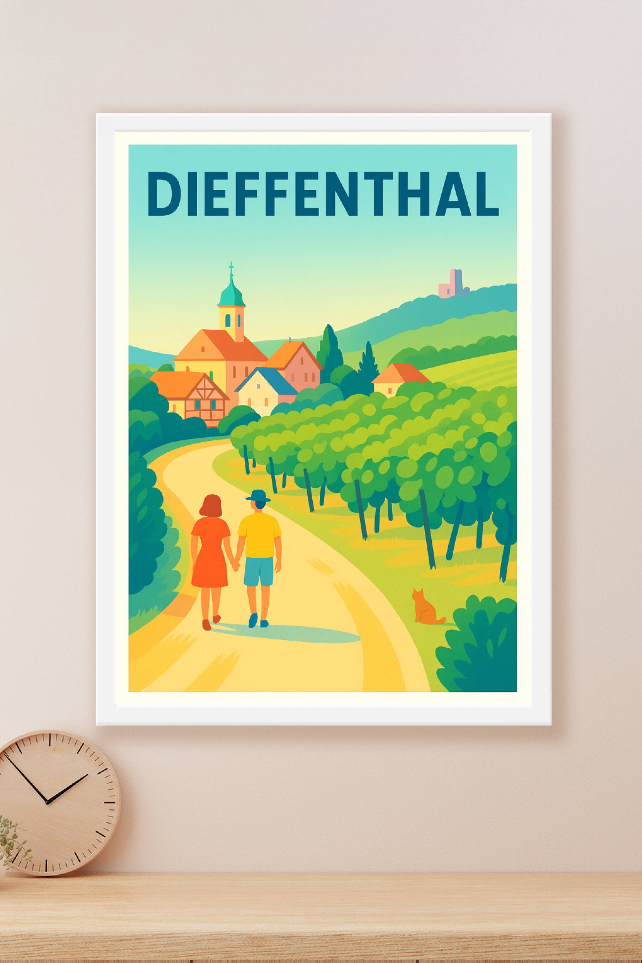 Affiche Dieffenthal — Promenade bucolique au cœur des vignes · poster d'art de Dieffenthal