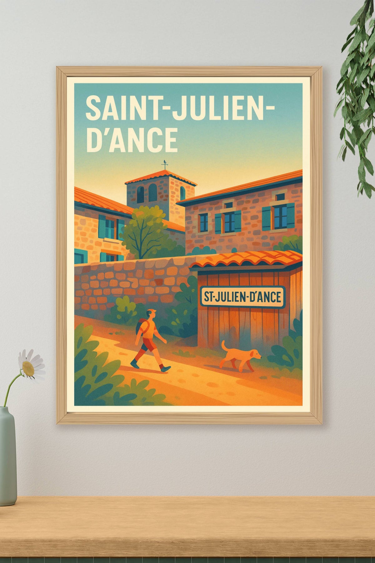 Affiche Saint-Julien-d'Ance — Échappée bucolique dans la paisible vallée · poster d'art de Saint-Julien-d'Ance