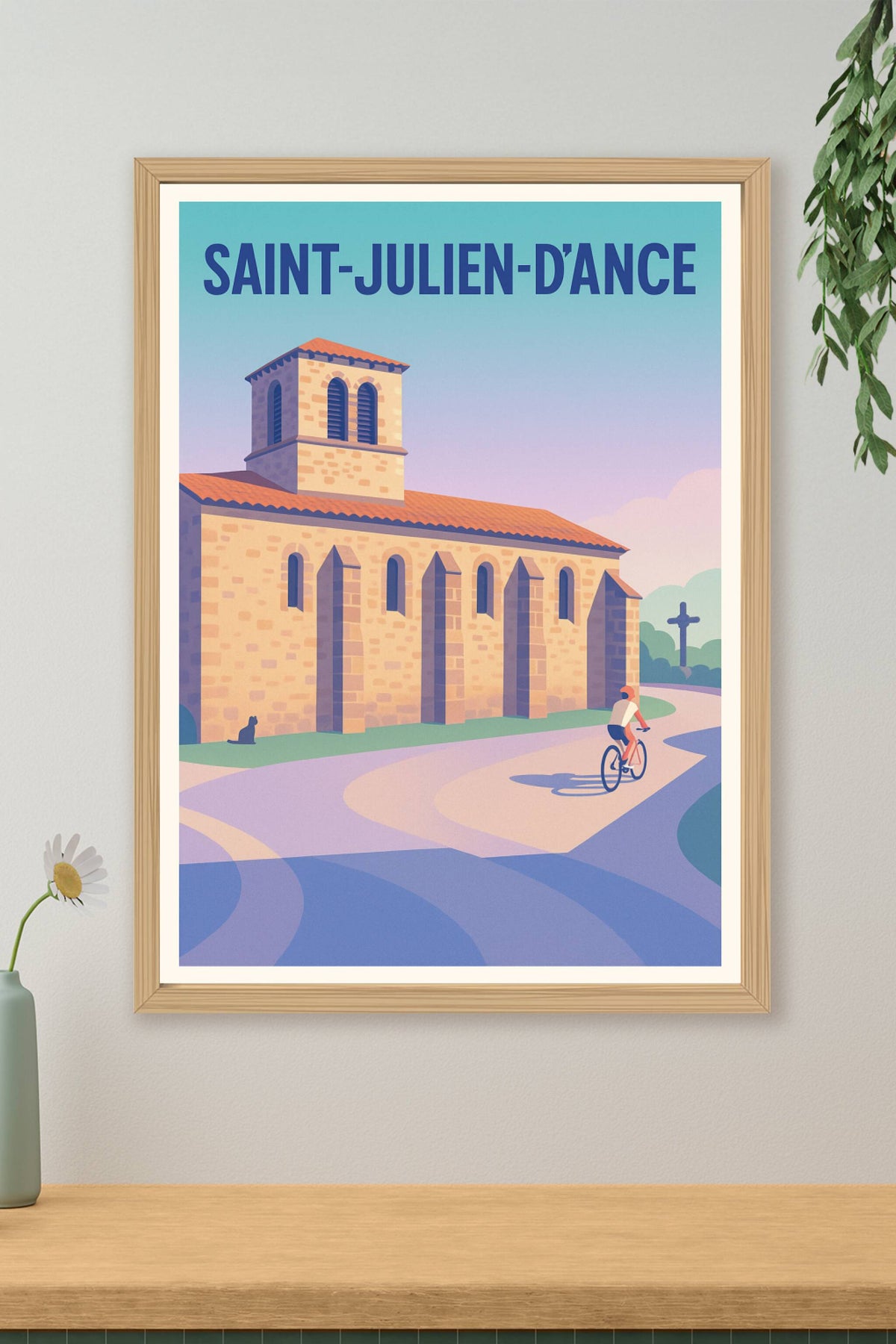 Affiche Saint-Julien-d'Ance — Charme et sérénité au village · poster d'art de Saint-Julien-d'Ance