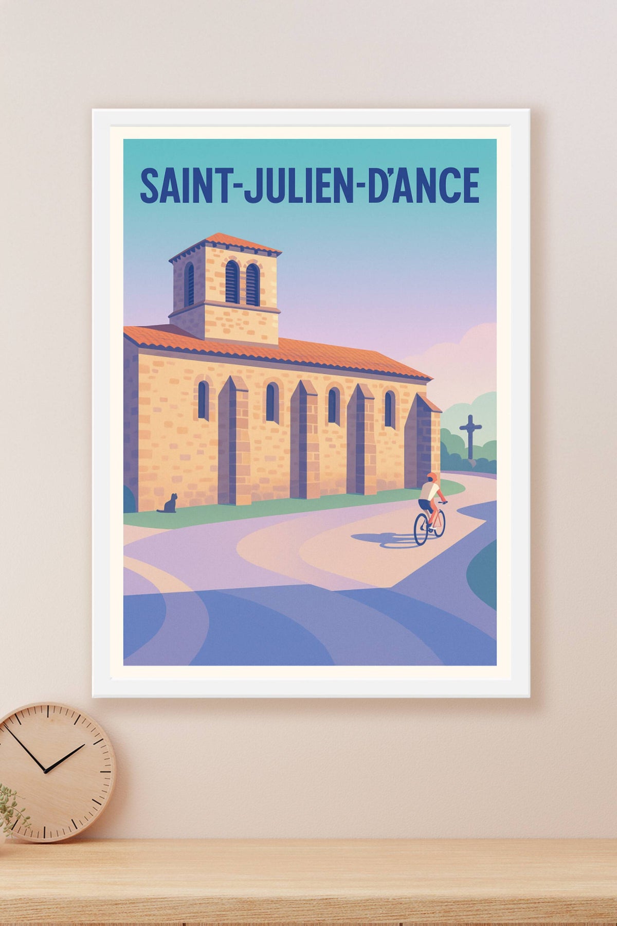 Affiche Saint-Julien-d'Ance — Charme et sérénité au village · poster d'art de Saint-Julien-d'Ance