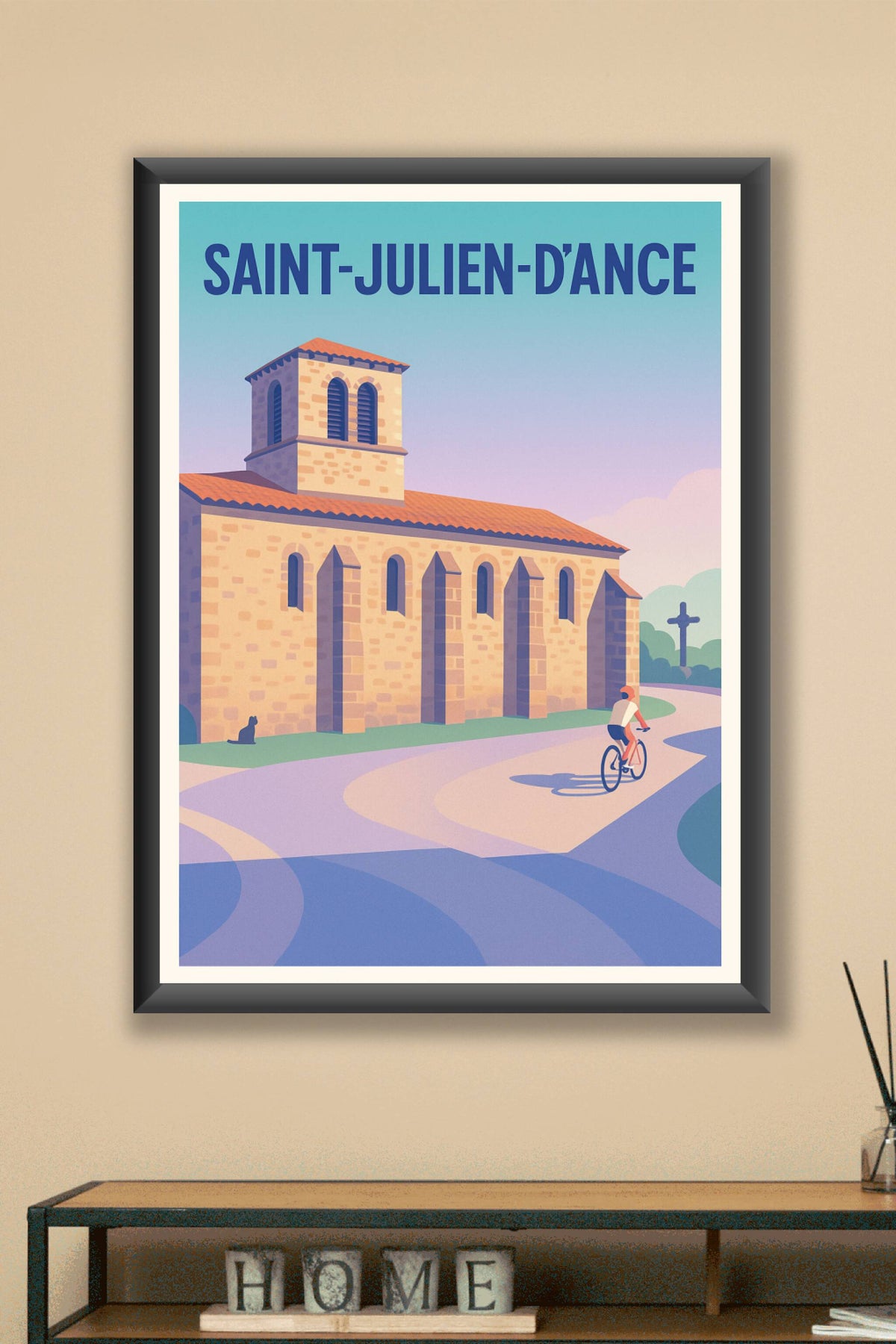 Affiche Saint-Julien-d'Ance — Charme et sérénité au village · poster d'art de Saint-Julien-d'Ance