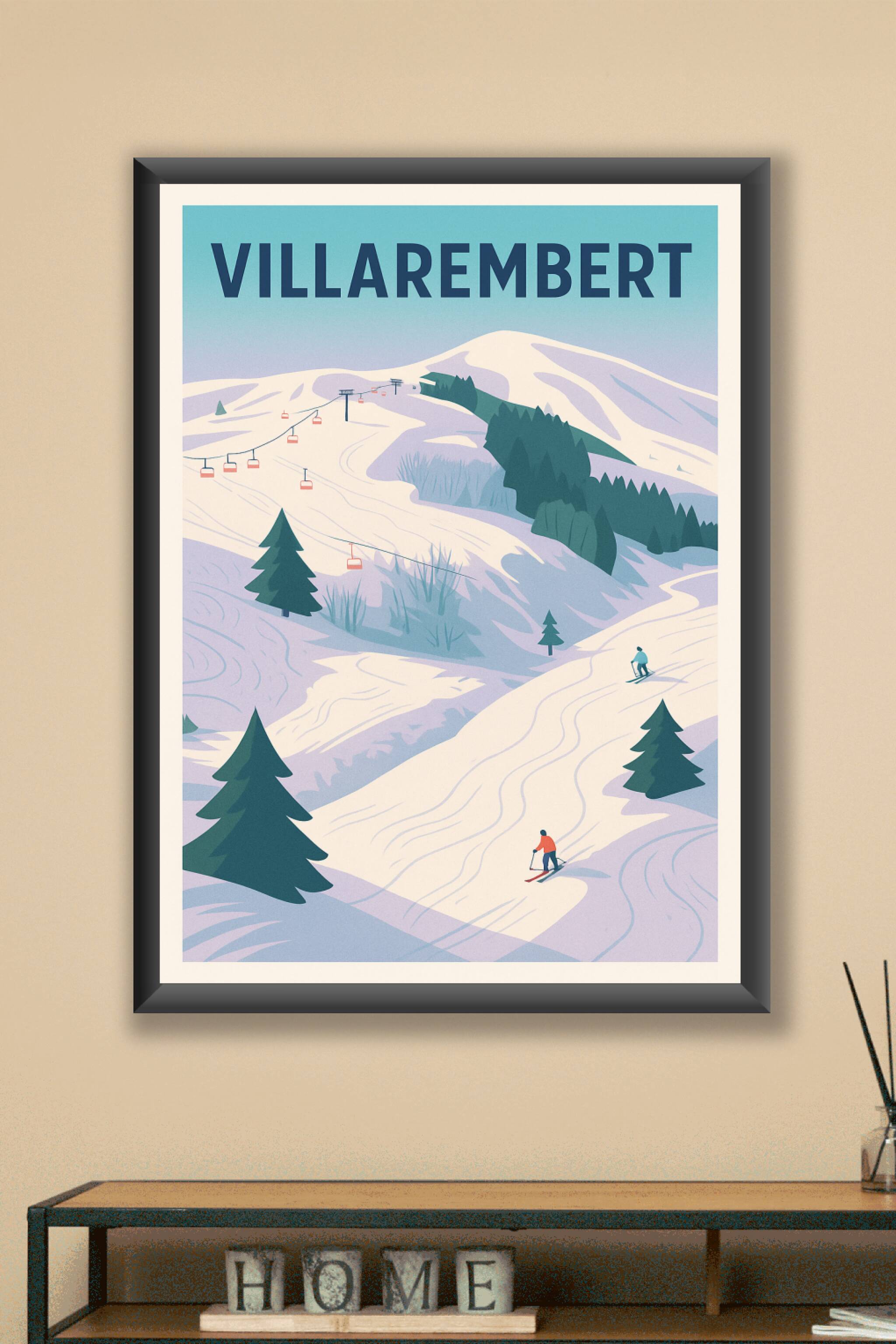 Affiche Villarembert — Évasion hivernale en montagne · poster d'art de Villarembert