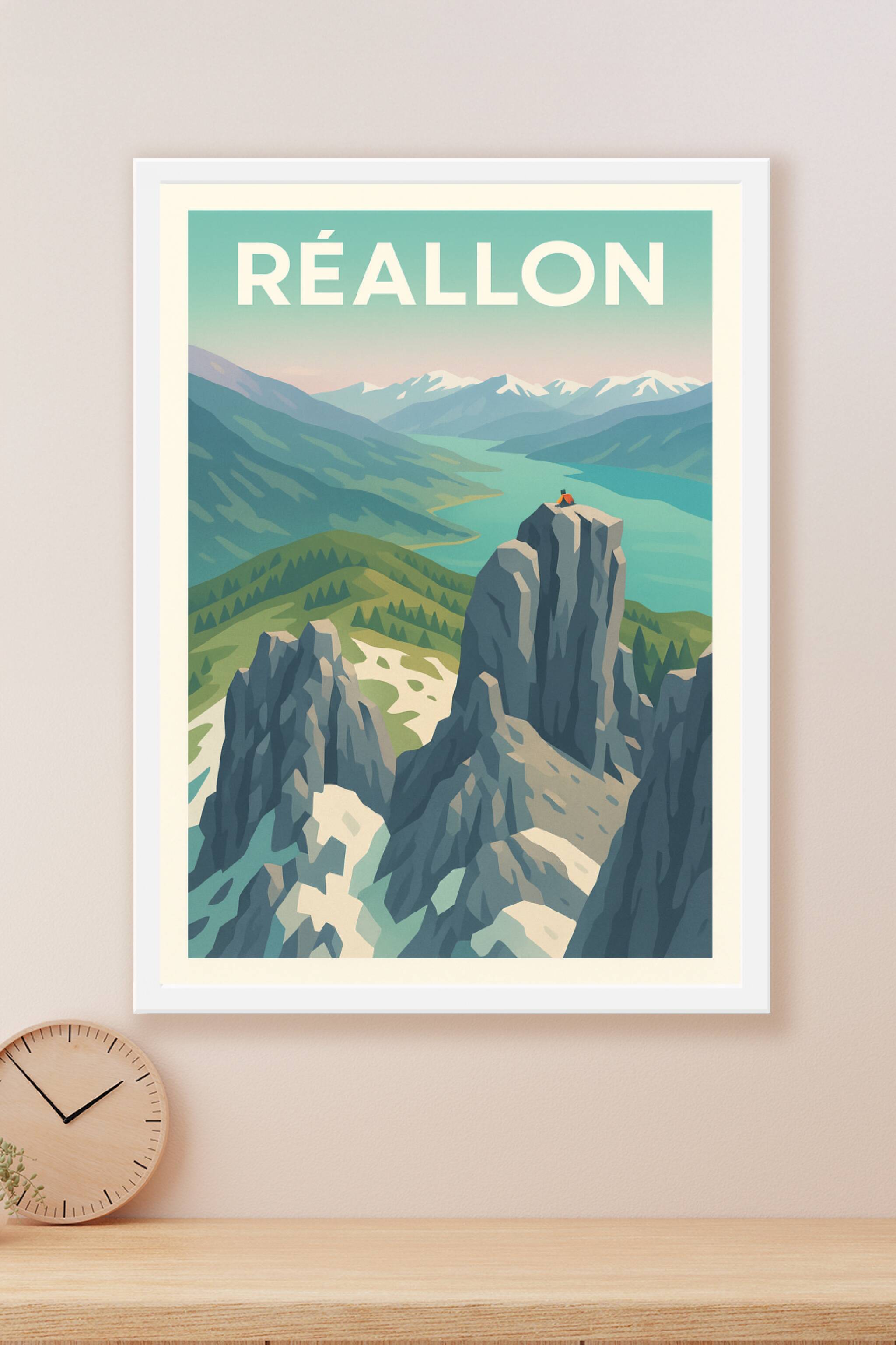 Affiche Réallon — L'appel des sommets majestueux · poster d'art de Réallon
