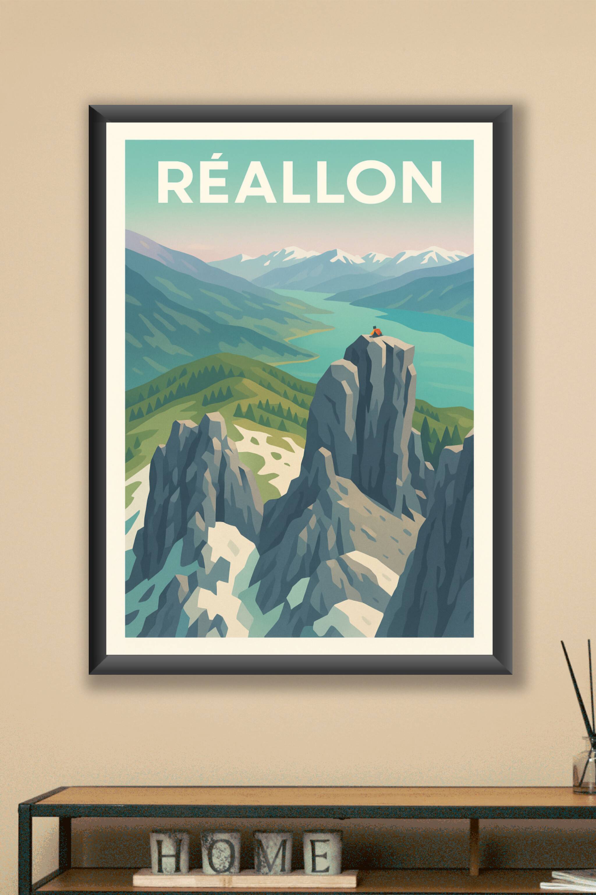 Affiche Réallon — L'appel des sommets majestueux · poster d'art de Réallon
