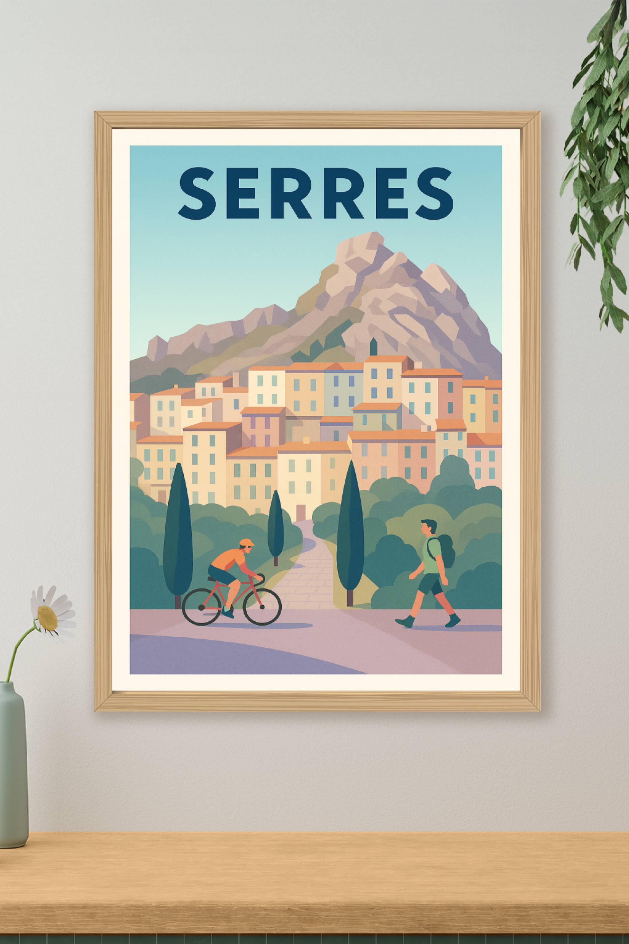 Affiche de Serres - Village pittoresque et cadre naturel