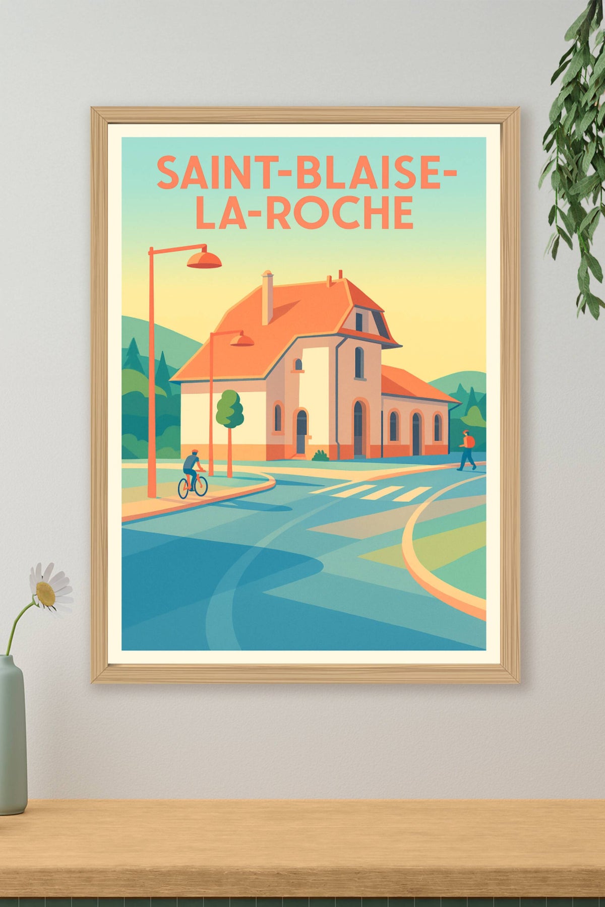 Affiche Saint-Blaise-la-Roche — Charme paisible et architectural · poster d'art de Saint-Blaise-la-Roche