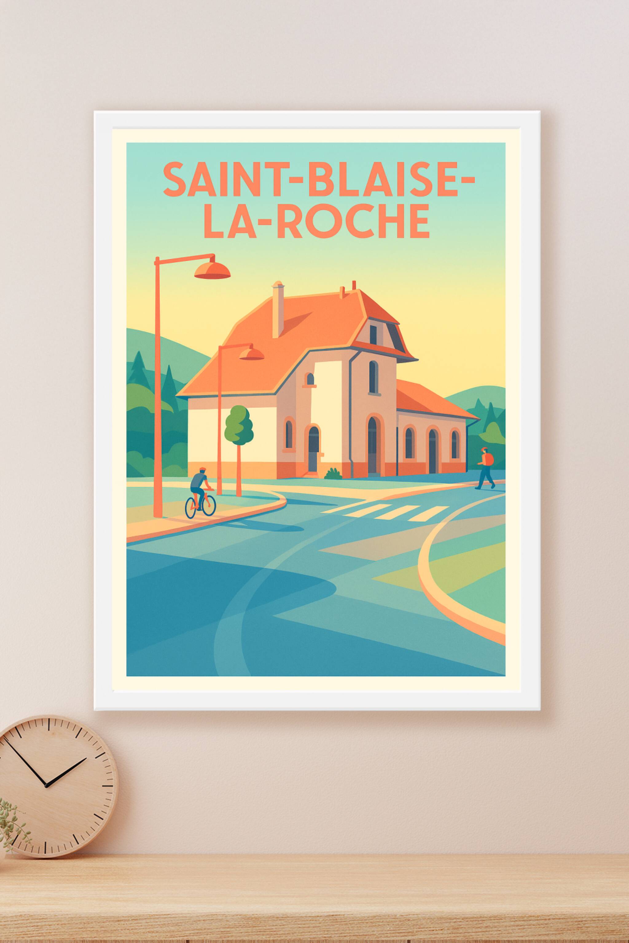 Affiche Saint-Blaise-la-Roche — Charme paisible et architectural · poster d'art de Saint-Blaise-la-Roche