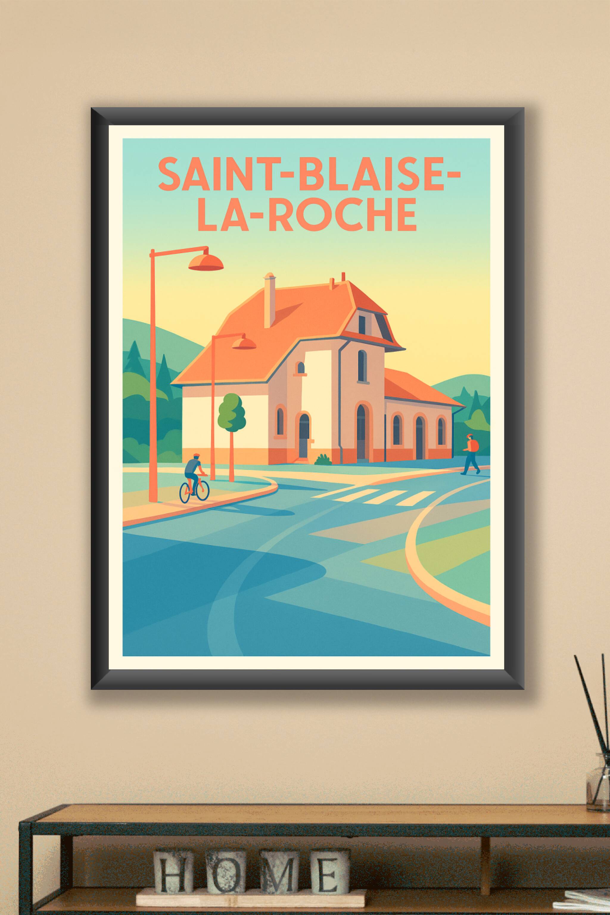 Affiche Saint-Blaise-la-Roche — Charme paisible et architectural · poster d'art de Saint-Blaise-la-Roche