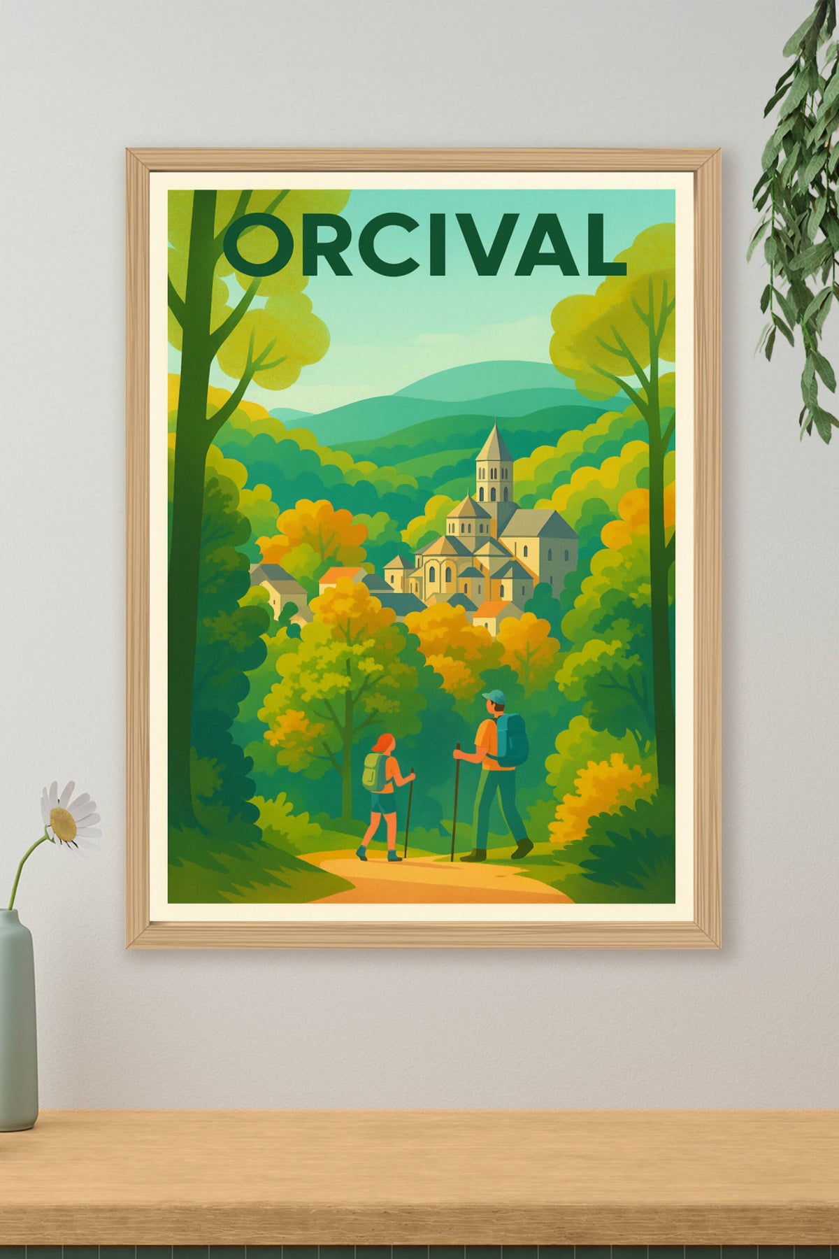 Affiche Orcival — Invitation à la randonnée en Auvergne · poster d'art de Orcival