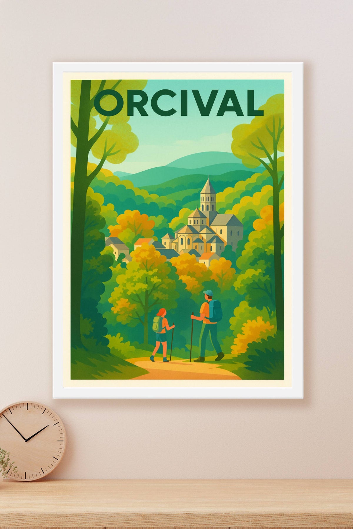 Affiche Orcival — Invitation à la randonnée en Auvergne · poster d'art de Orcival