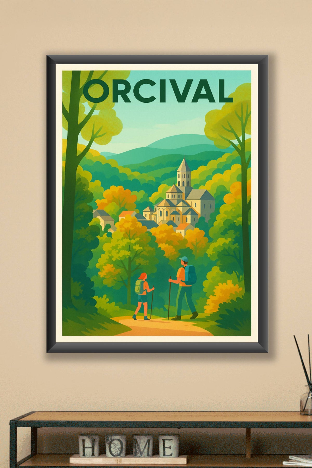 Affiche Orcival — Invitation à la randonnée en Auvergne · poster d'art de Orcival