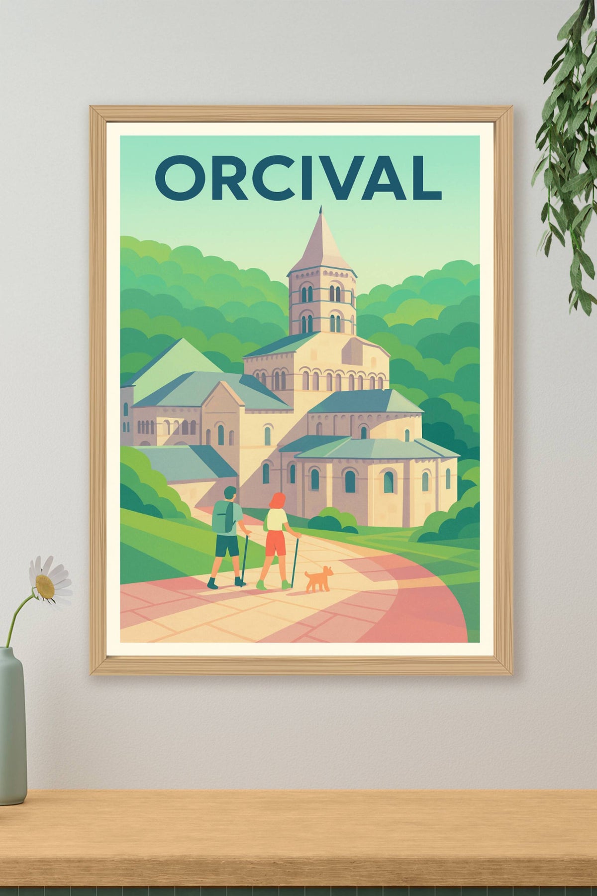Affiche Orcival — Promenade au cœur du patrimoine roman · poster d'art de Orcival