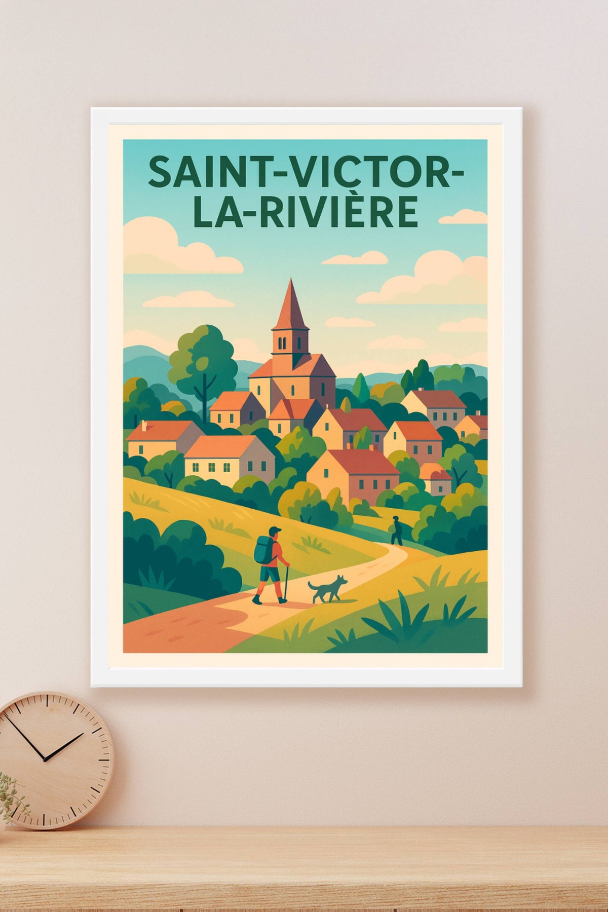 Affiche Saint-Victor-la-Rivière — L'escapade paisible au cœur de la nature · poster d'art de Saint-Victor-la-Rivière