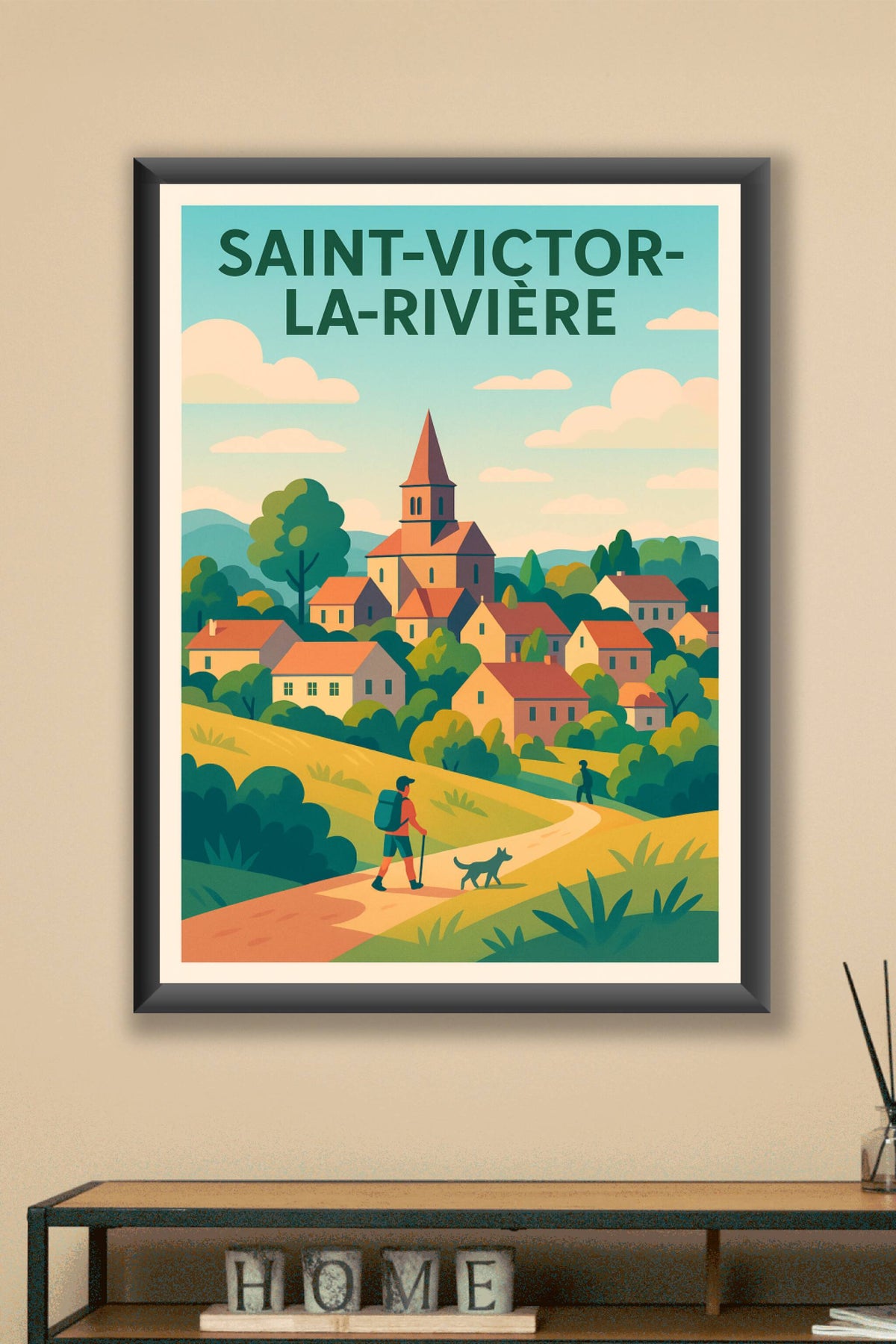 Affiche Saint-Victor-la-Rivière — L'escapade paisible au cœur de la nature · poster d'art de Saint-Victor-la-Rivière