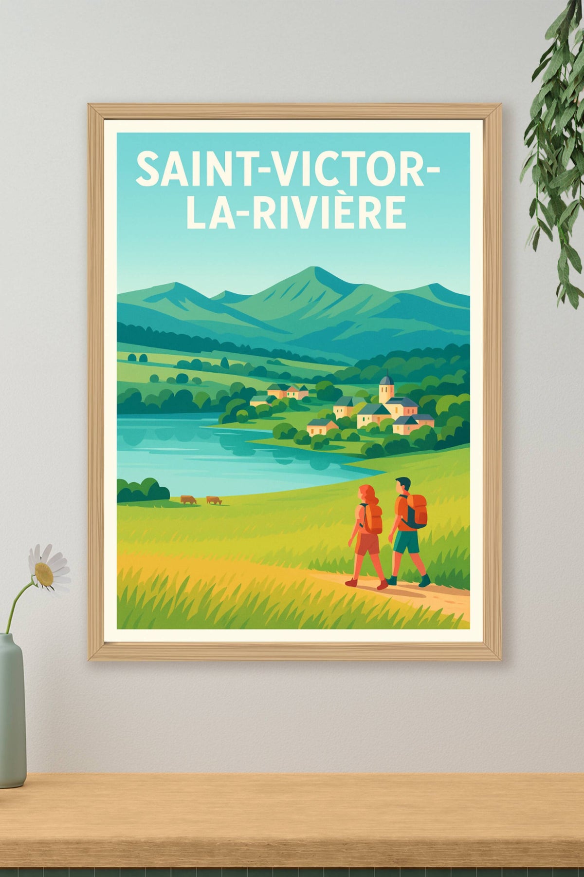 Affiche Saint-Victor-la-Rivière — Échappée nature au cœur des paysages volcaniques · poster d'art de Saint-Victor-la-Rivière