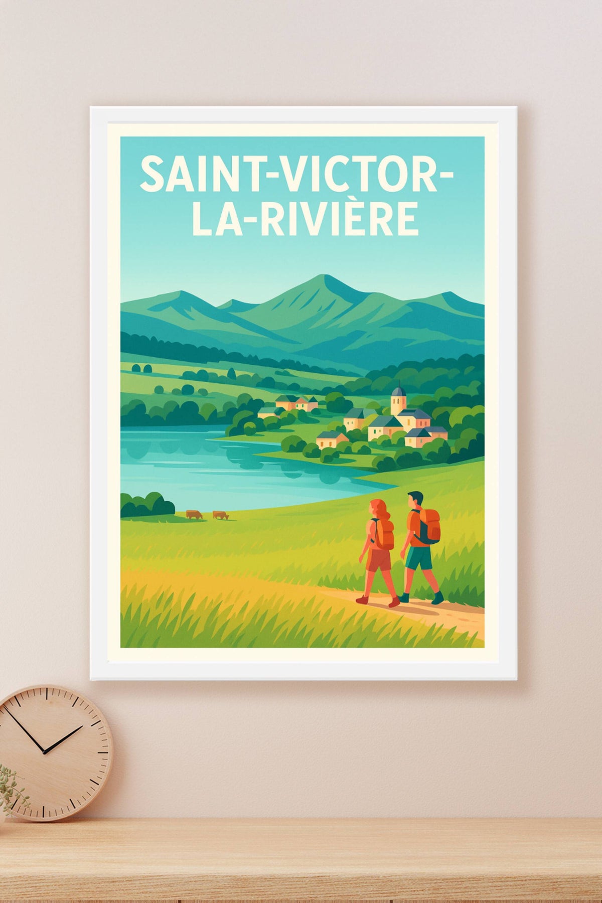Affiche Saint-Victor-la-Rivière — Échappée nature au cœur des paysages volcaniques · poster d'art de Saint-Victor-la-Rivière