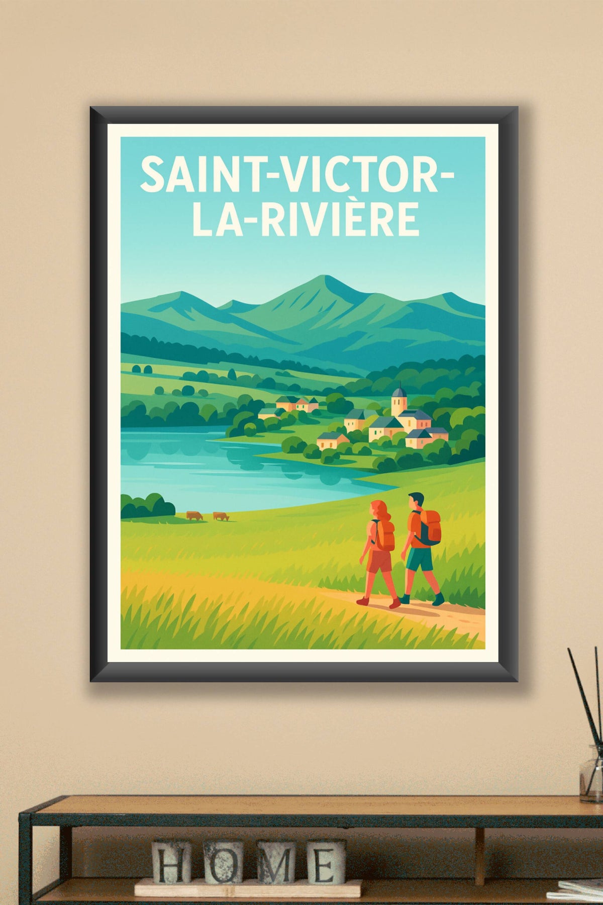 Affiche Saint-Victor-la-Rivière — Échappée nature au cœur des paysages volcaniques · poster d'art de Saint-Victor-la-Rivière