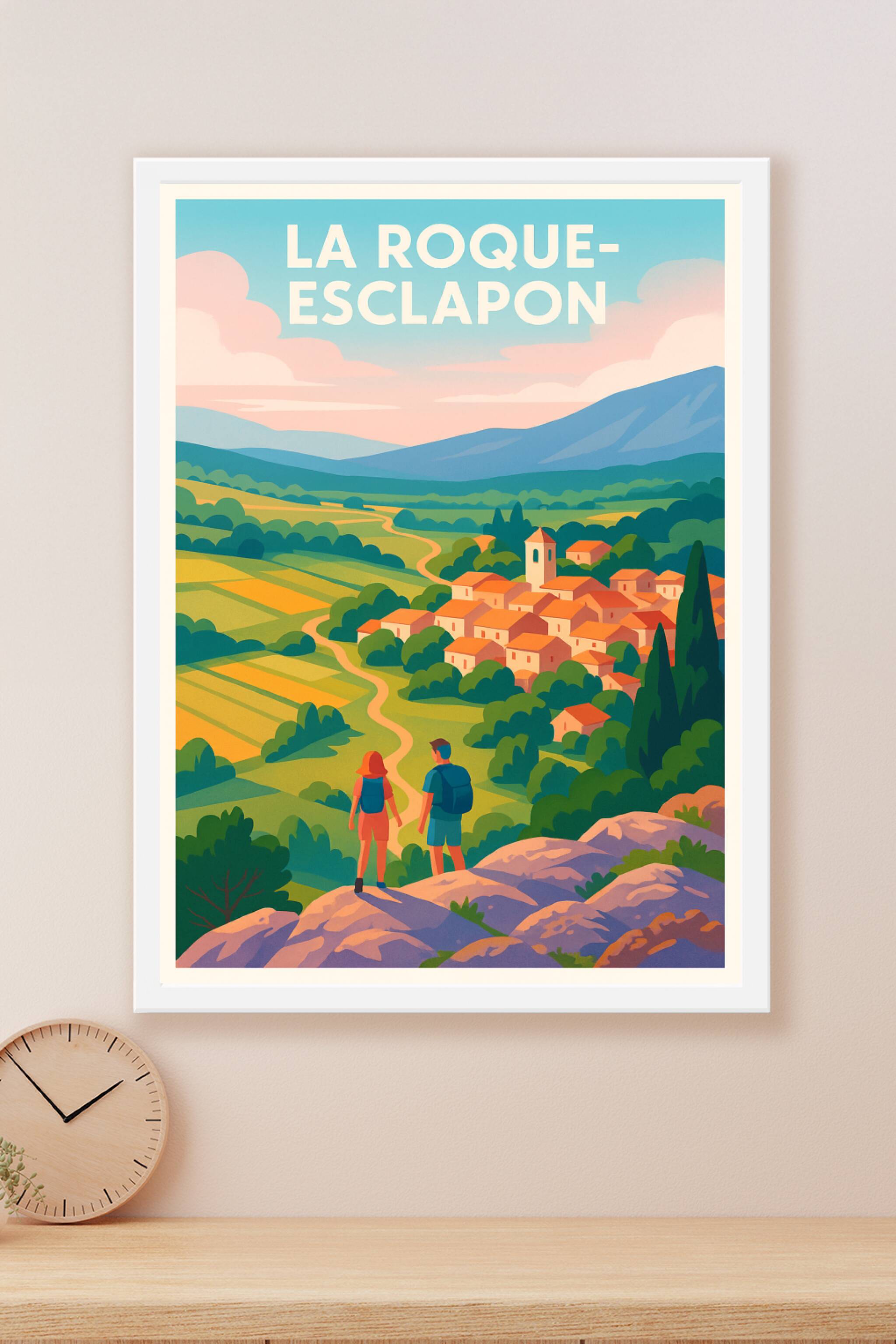 Affiche La Roque-Esclapon — Panorama Provençal Authentique · poster d'art de La Roque-Esclapon