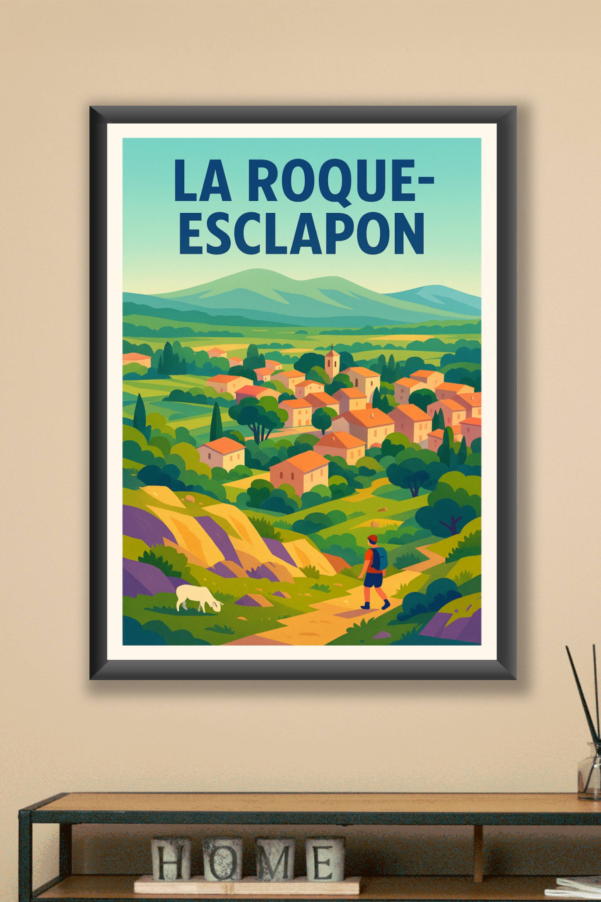 Affiche La Roque-Esclapon — Escapade champêtre au cœur de la nature · poster d'art de La Roque-Esclapon