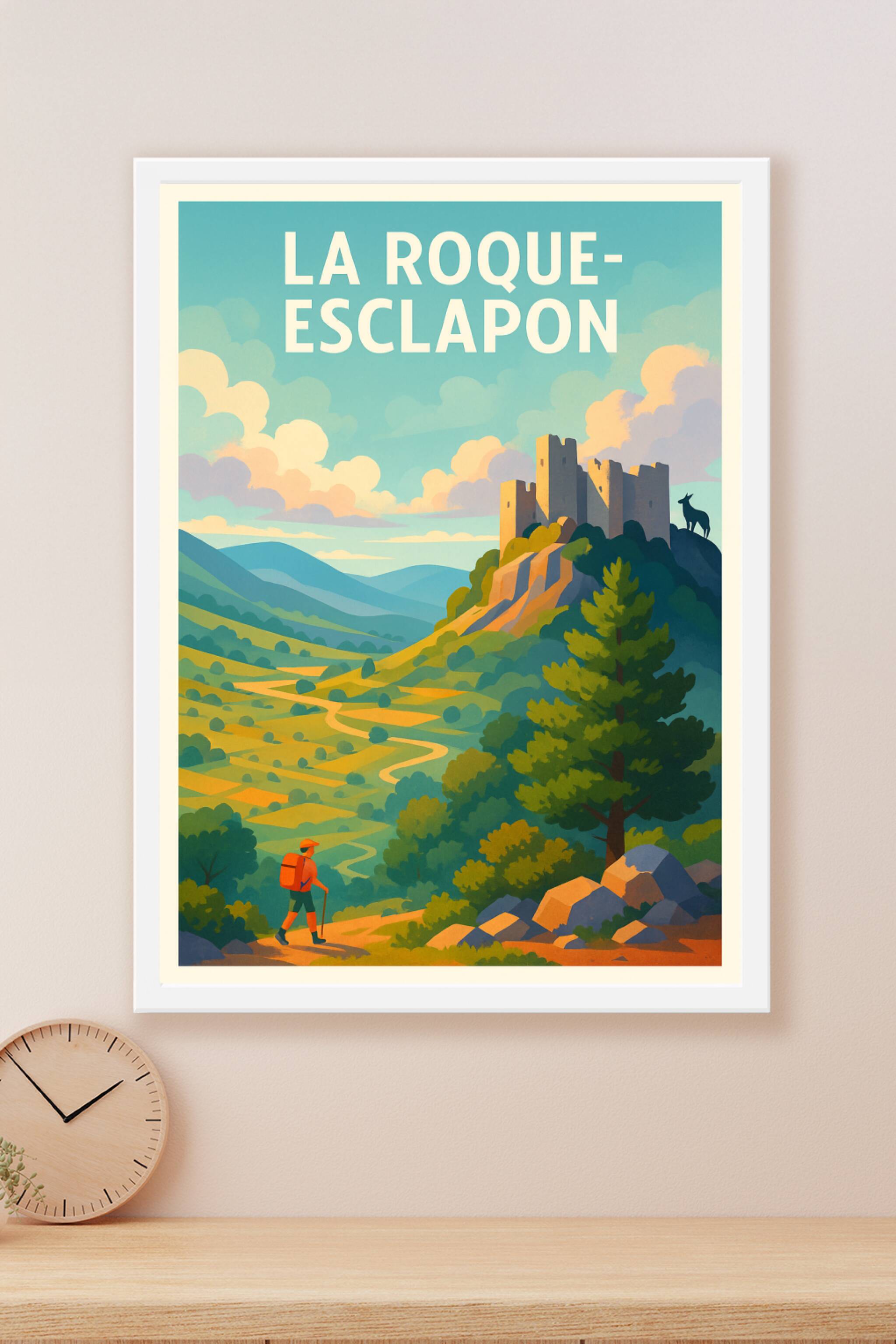 Affiche La Roque-Esclapon — Escapade au cœur de la nature provençale · poster d'art de La Roque-Esclapon