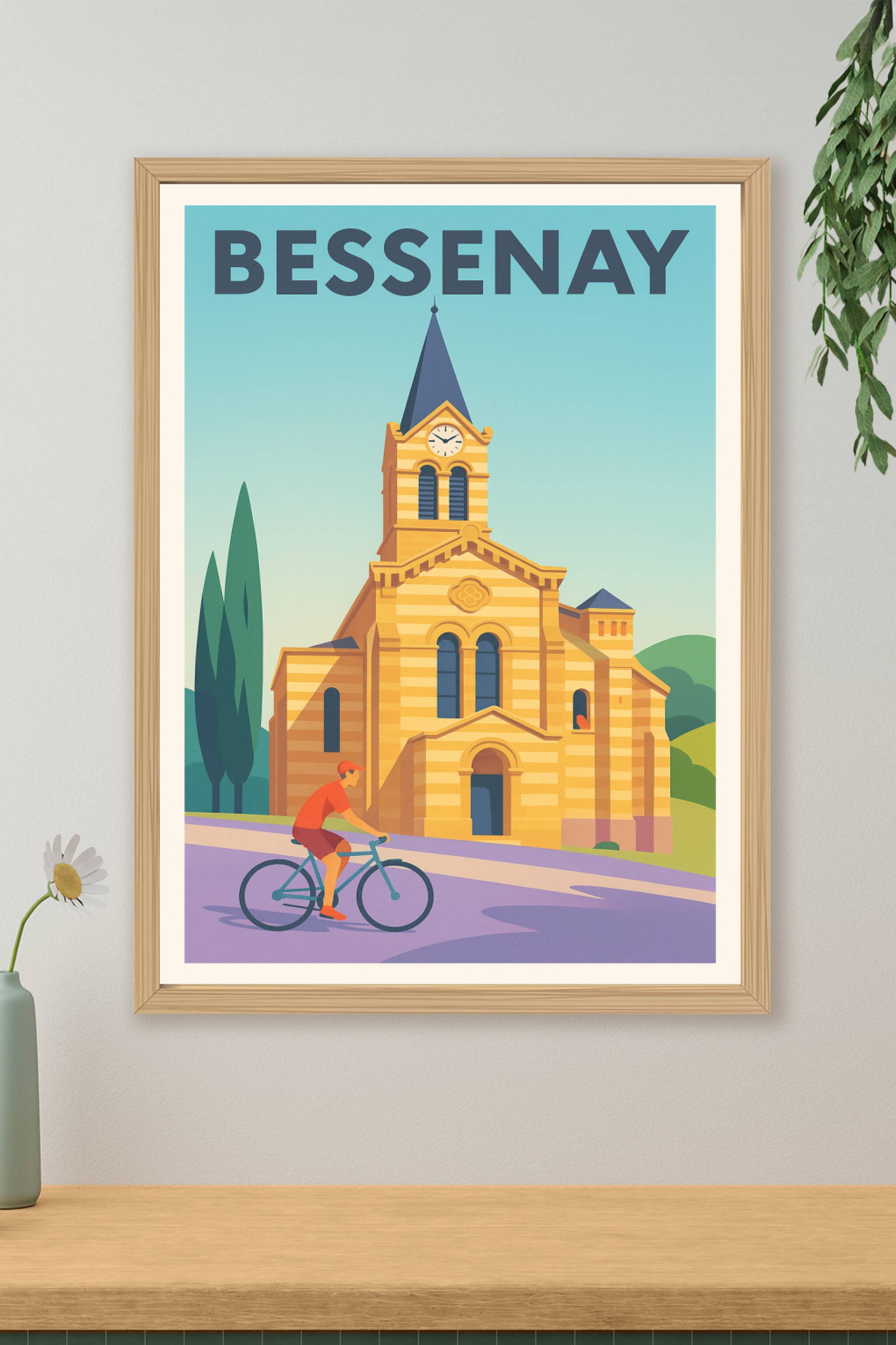 Affiche de Bessenay - Le charme intemporel en vélo